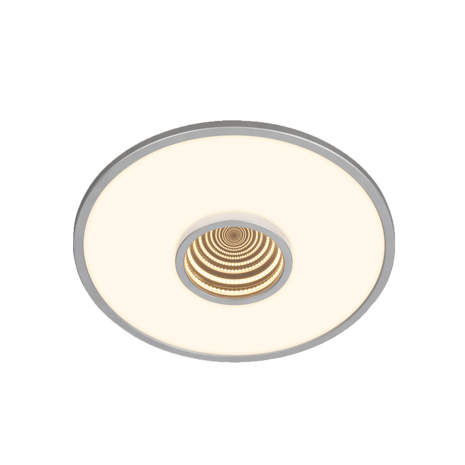 Plafoniera Moderna Toro Plastica Cromo Opaco Led Integrato 22W 3000K