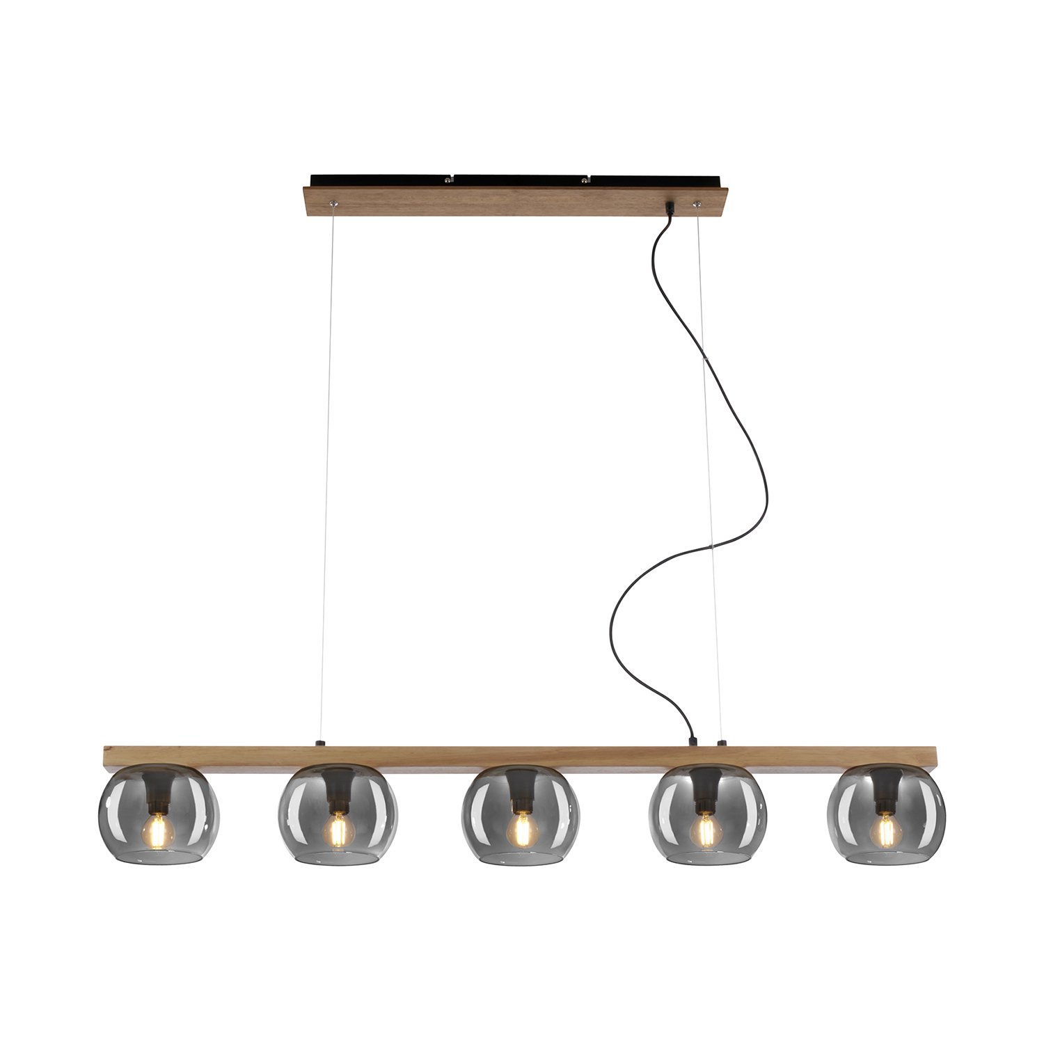 Lampadario Contemporaneo Kyro Metallo Nero 5 Luci E14