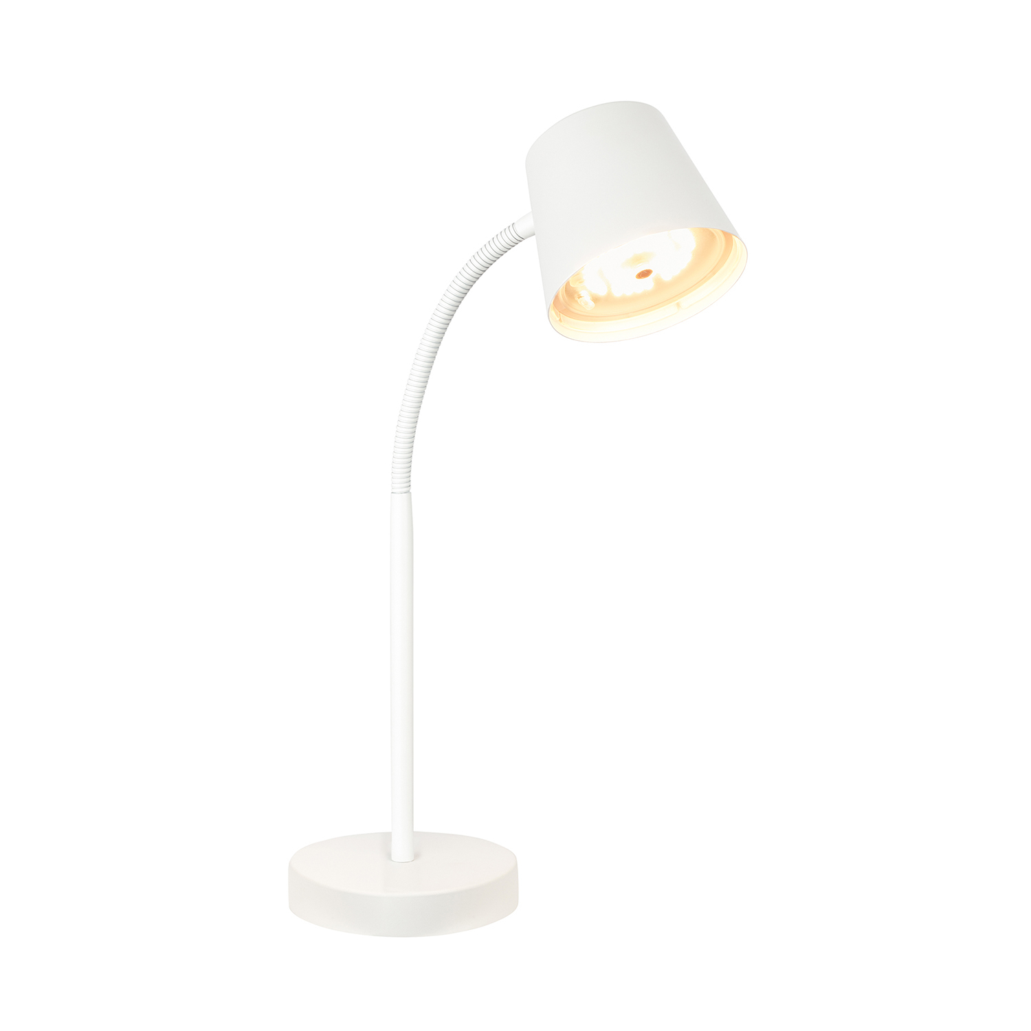Lampada Da Tavolo Moderna Biwo Metallo Bianco Led Integrato 6W 2700K