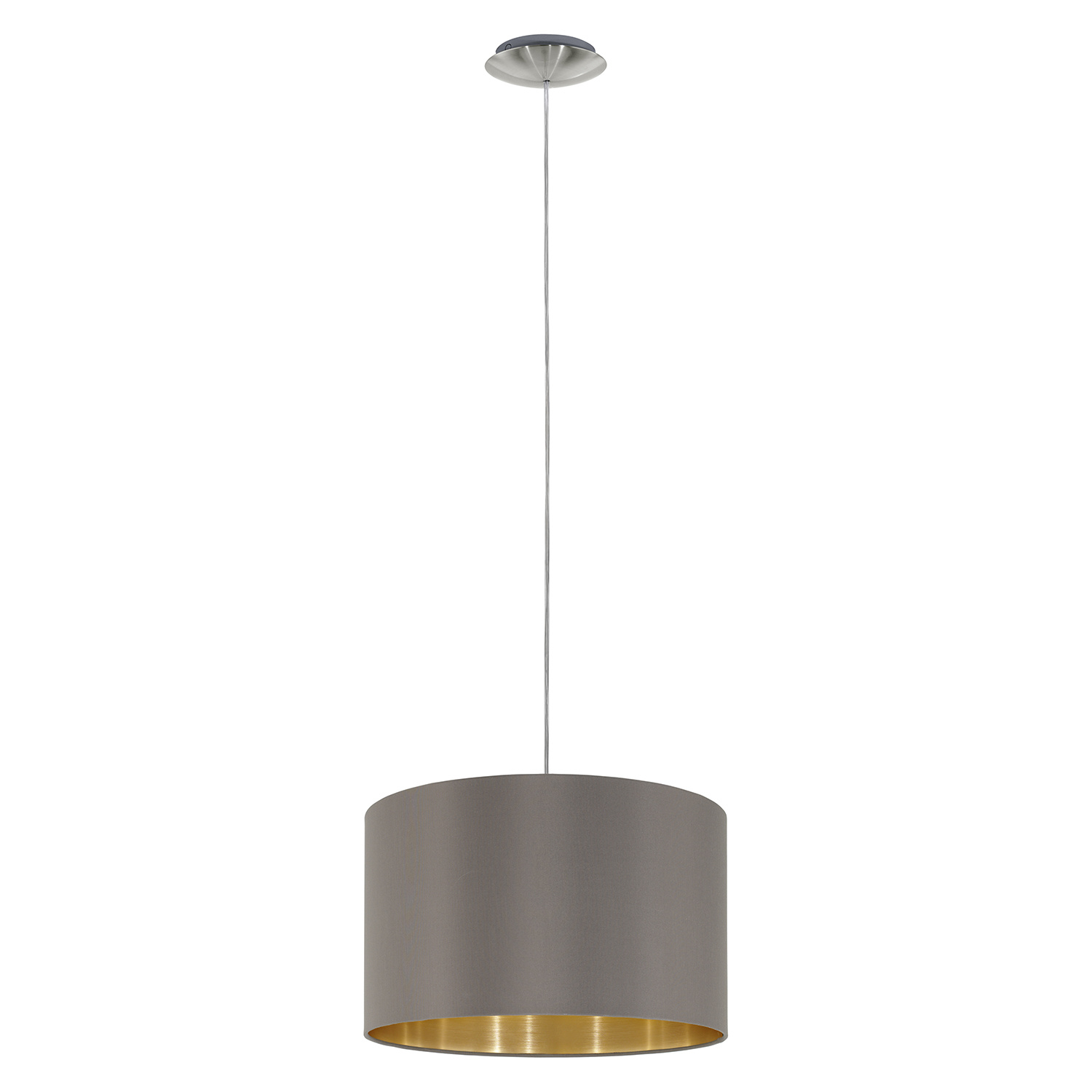Lampadario A Sospensione Contemporaneo Maserlo Acciaio Nichel Oro 1 Luce E27 D38 31603