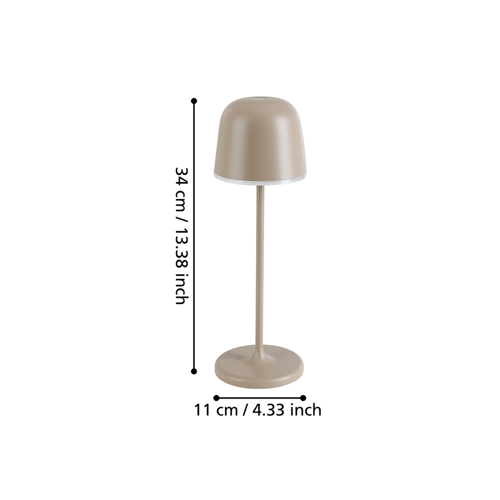 Lampade Da Tavolo Esterno Mannera Alluminio Marrone Policarbonato Bianco Led 900461