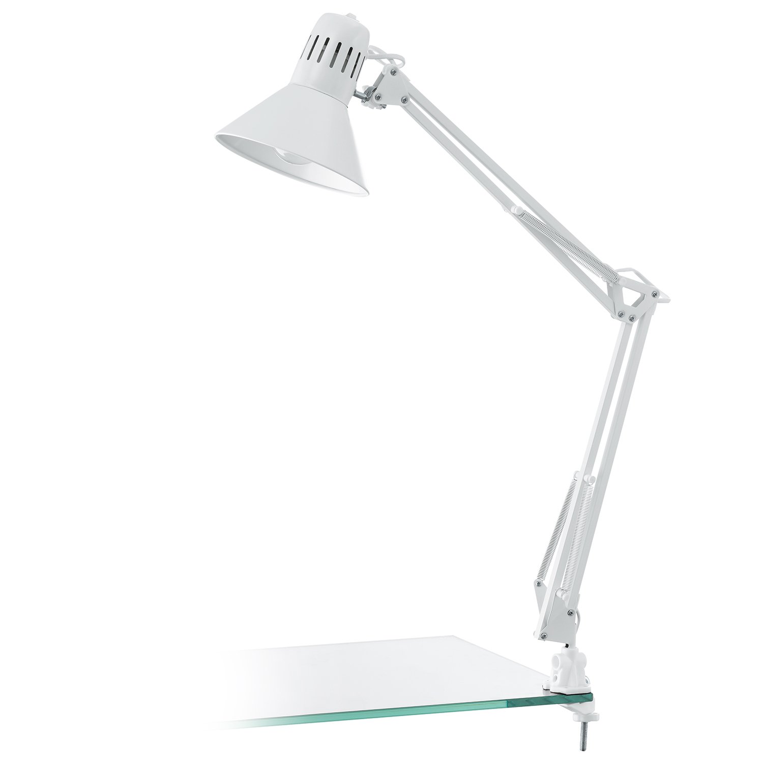 Lampada Da Tavolo Contemporanea Firmo Acciaio Bianco Lucido 1 Luce E27