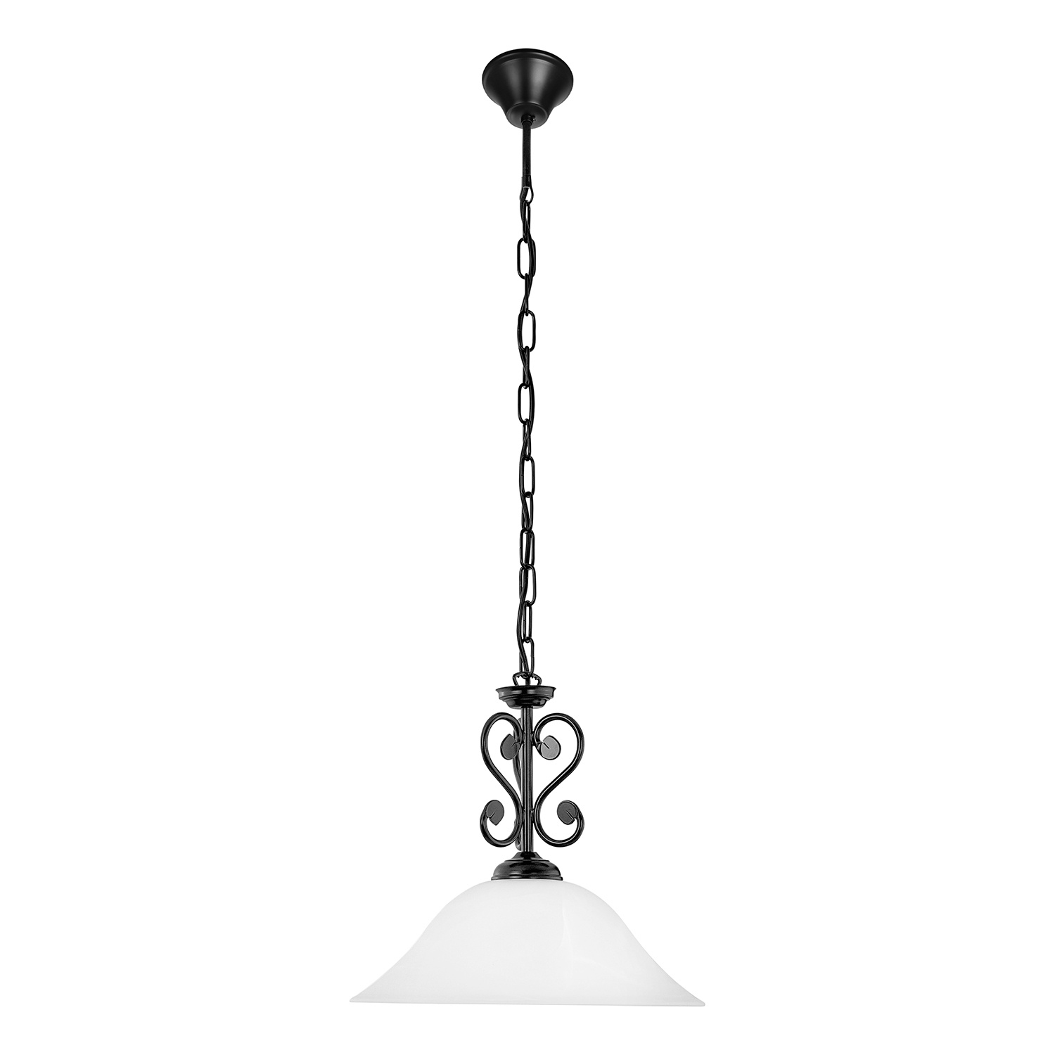 Lampadario A Sospensione Contemporaneo Murcia Acciaio Nero Vetro 1 Luce E27 91002