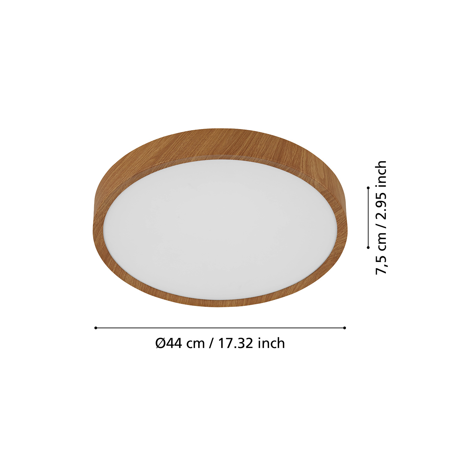 Plafoniera Contemporanea Musurita Policarbonato Noce 6 Luci Led Integrato 5,5W 98602