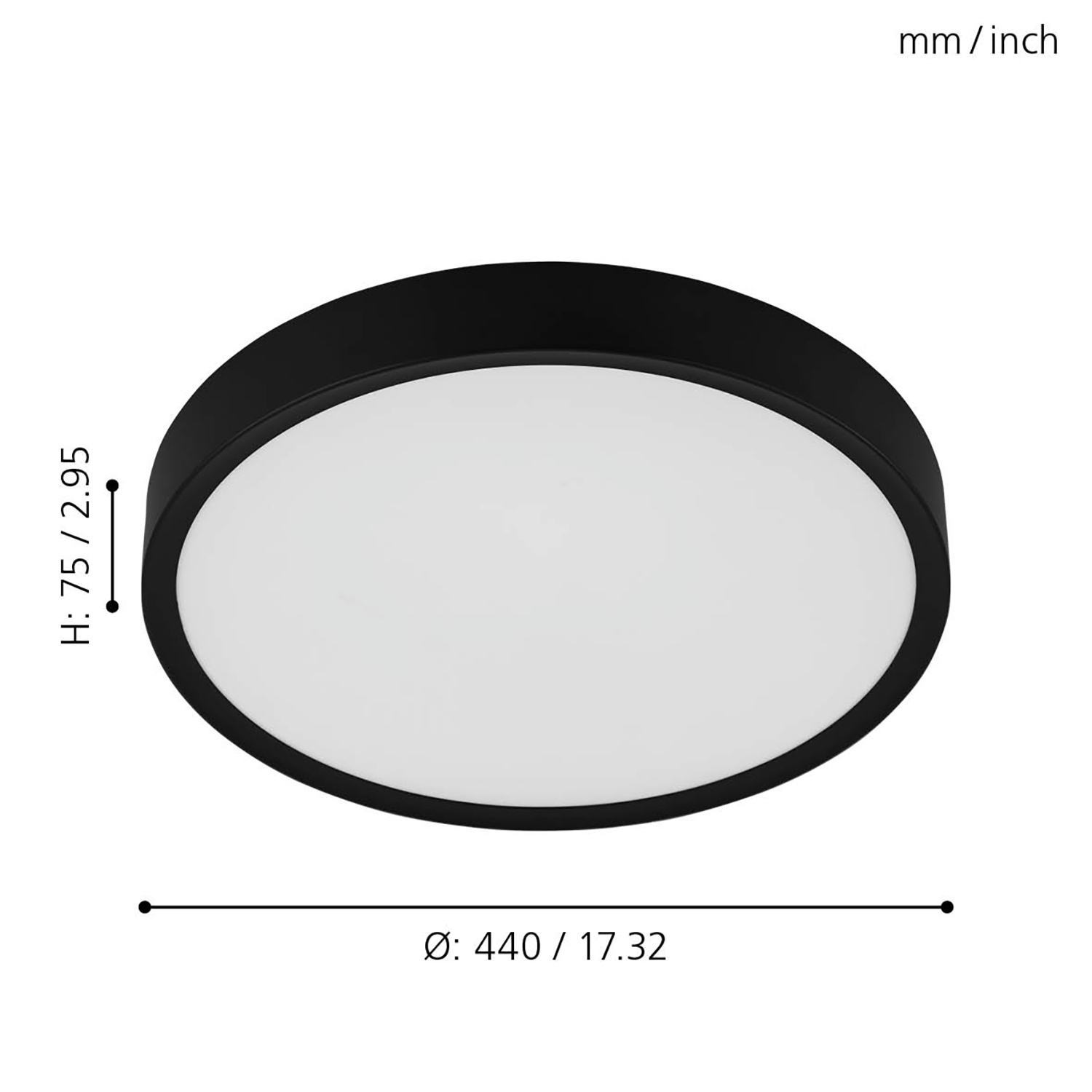 Plafoniera Contemporanea Musurita Policarbonato Nero 6 Luci Led Integrato 5,5W 98604