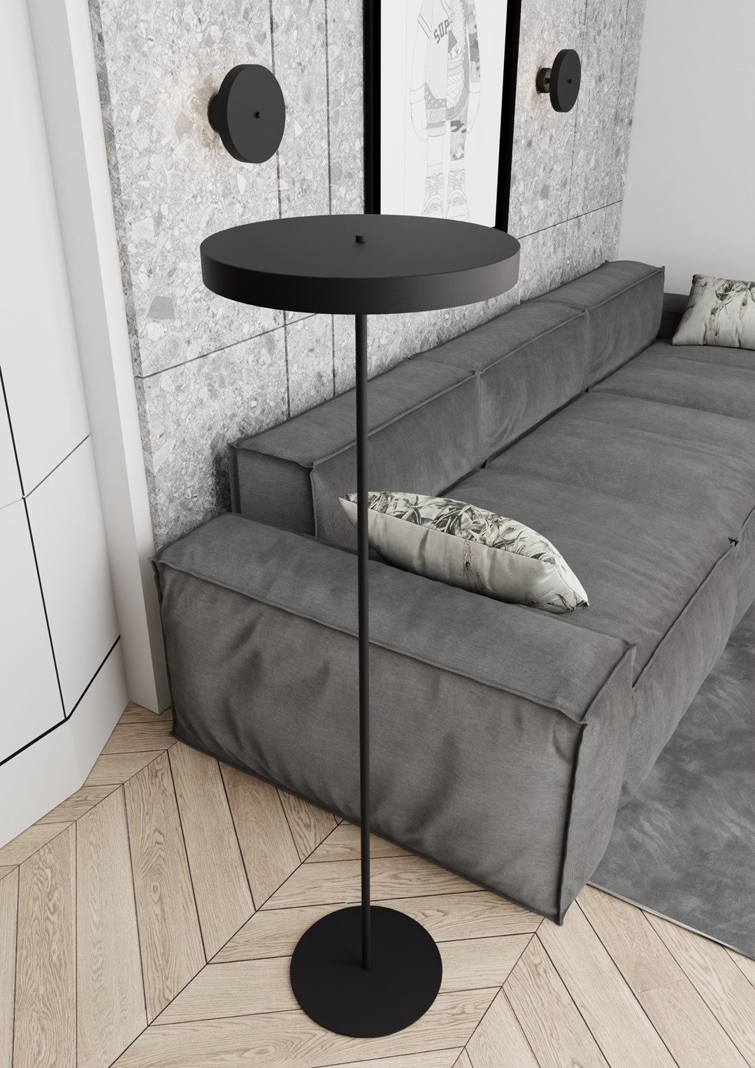 Piantana Minimal Poseidone Acciaio Nero 3 Luci G9 Ip20 LA0003-EB-PT3-NR