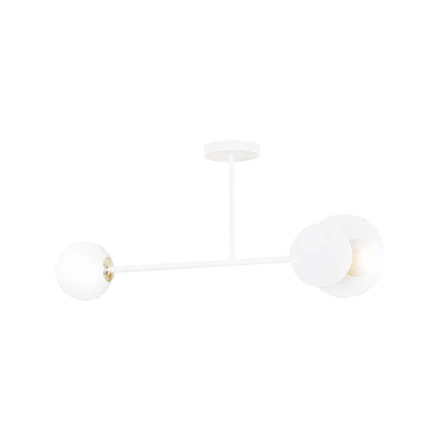 Plafoniera 2 Luci Inari In Acciaio Bianco E Sfera In Vetro Opalino LA0149-EB-PL2-BI