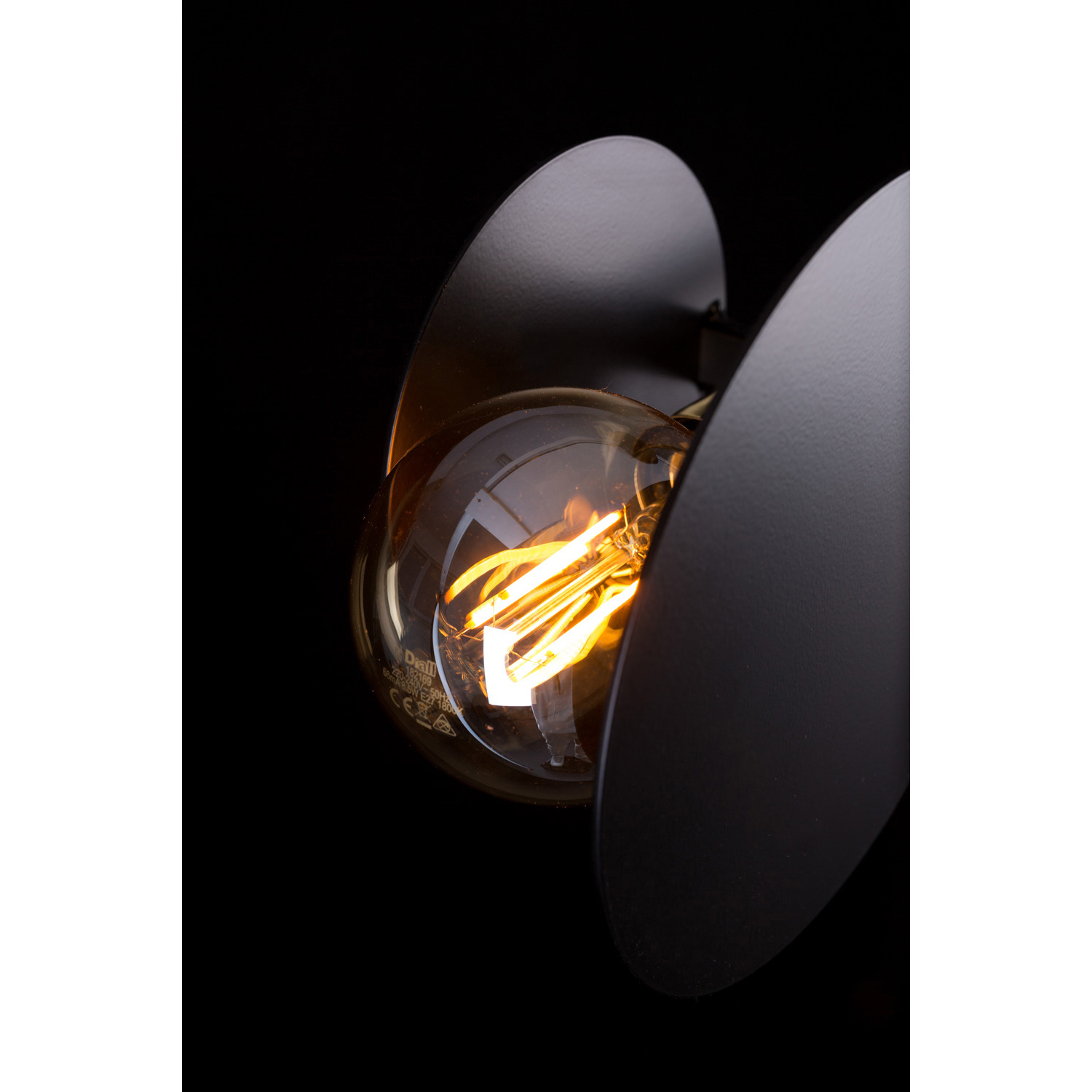 Plafoniera 2 Luci Inari In Acciaio Nero E Sfera In Vetro Opalino LA0149-EB-PL2-NR
