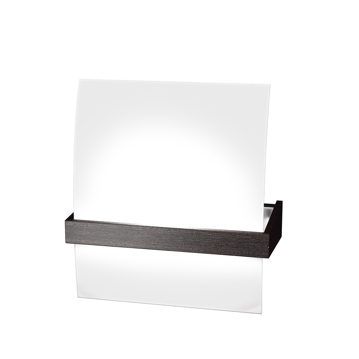 Applique Contemporanea Wood Metallo Nerowengè Vetro Bianco 1 Luce E27 1019_AM-W