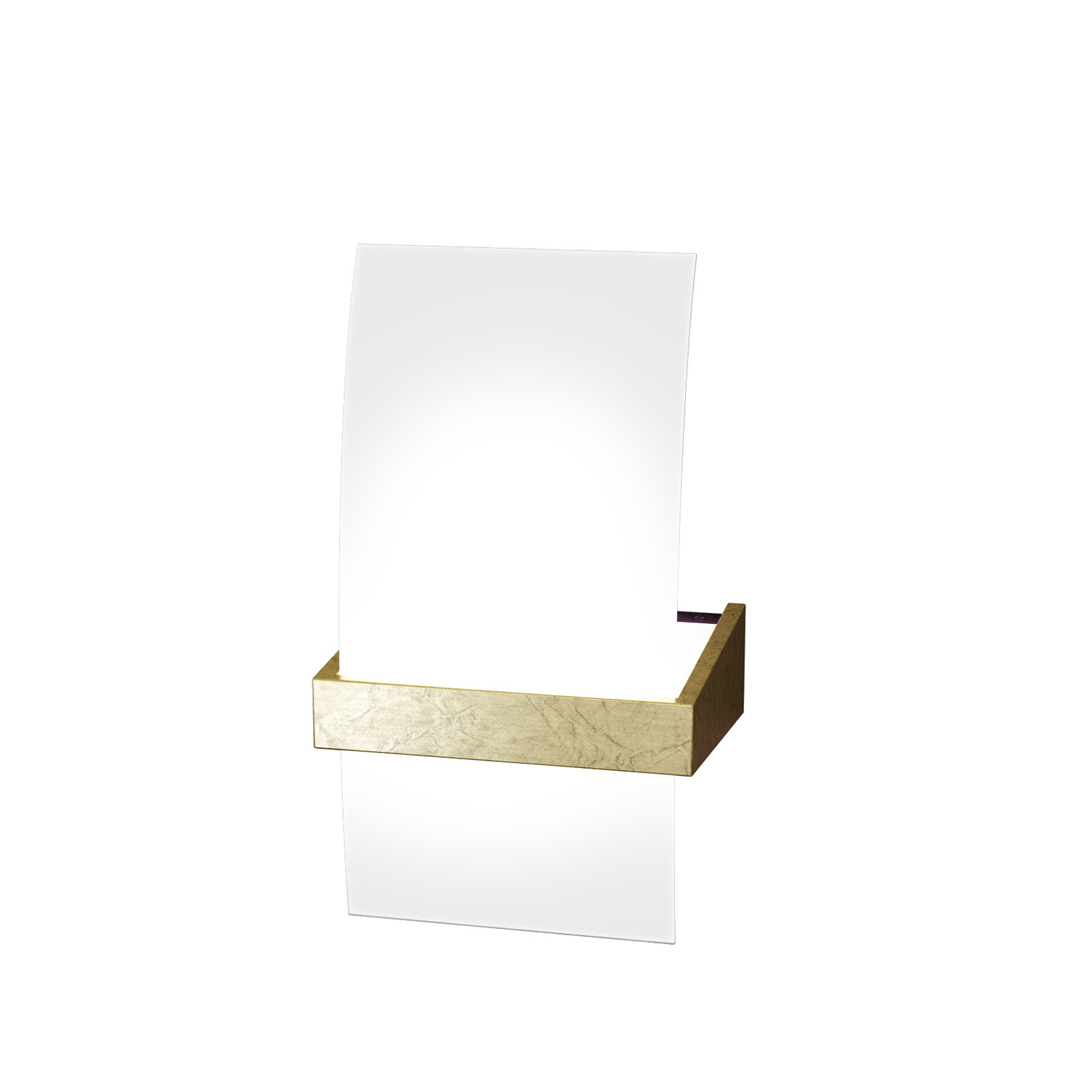 Applique Contemporanea Wood Metallo Foglia Oro Vetro Bianco 1 Luce G9 1019_AP-FO