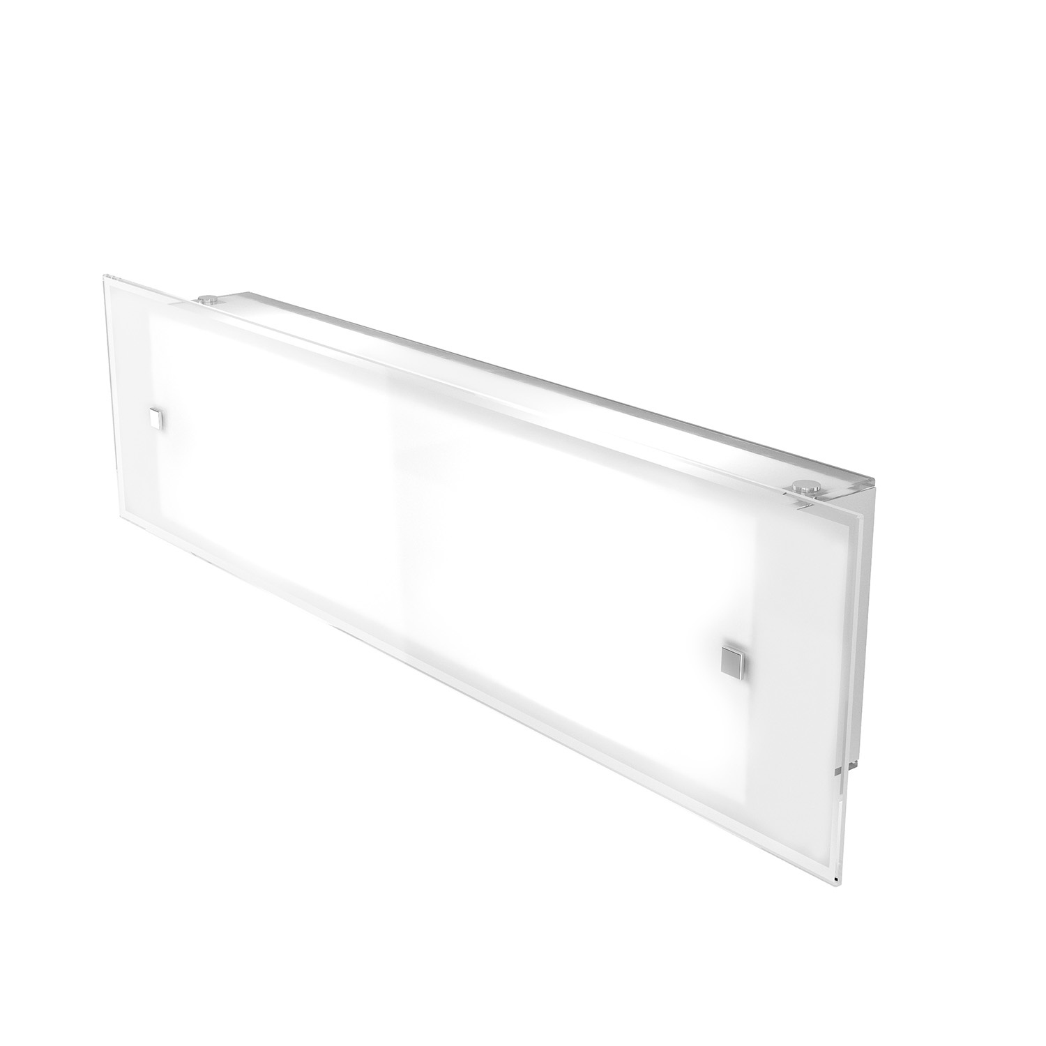 Applique Contemporanea Brick Metallo Bianco Vetro Satinato 2 Luci E27 58Cm 1122_AG
