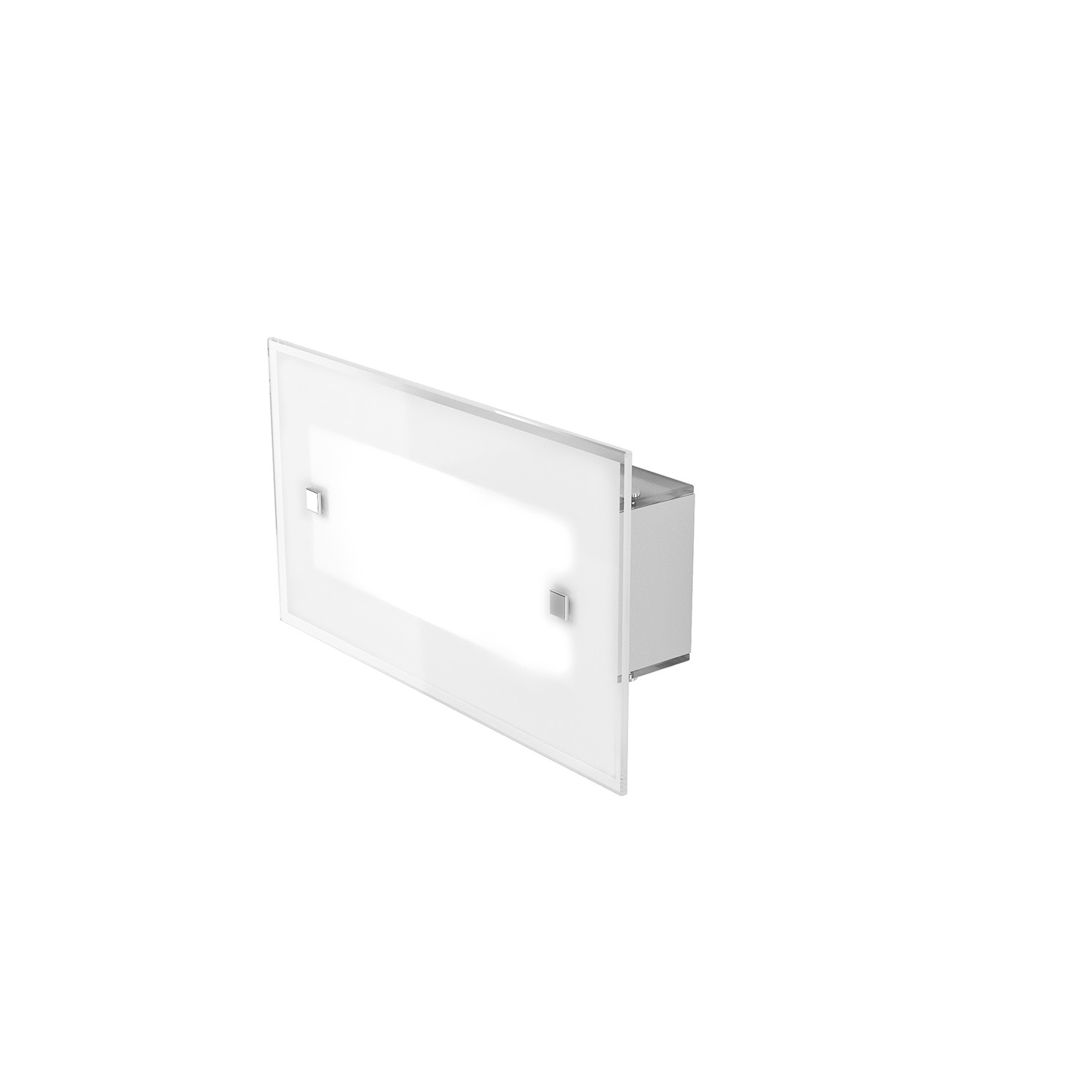 Applique Contemporanea Brick Metallo Bianco Vetro Satinato 2 Luci E27 27Cm 1122_AP