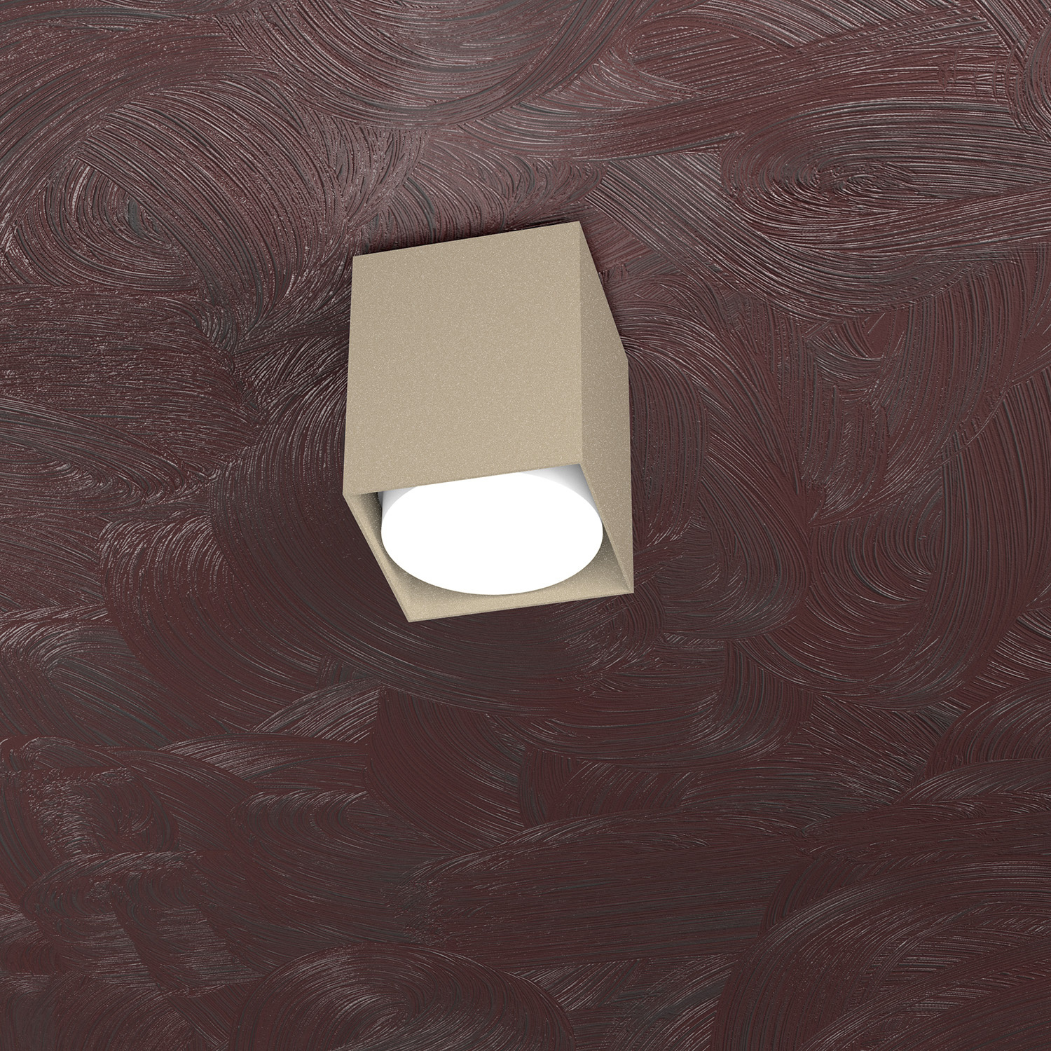 Plafoniera Moderna Cubica Area Metallo Sabbia 1 Luce Gx53 10Cm 1127_PL10-SA