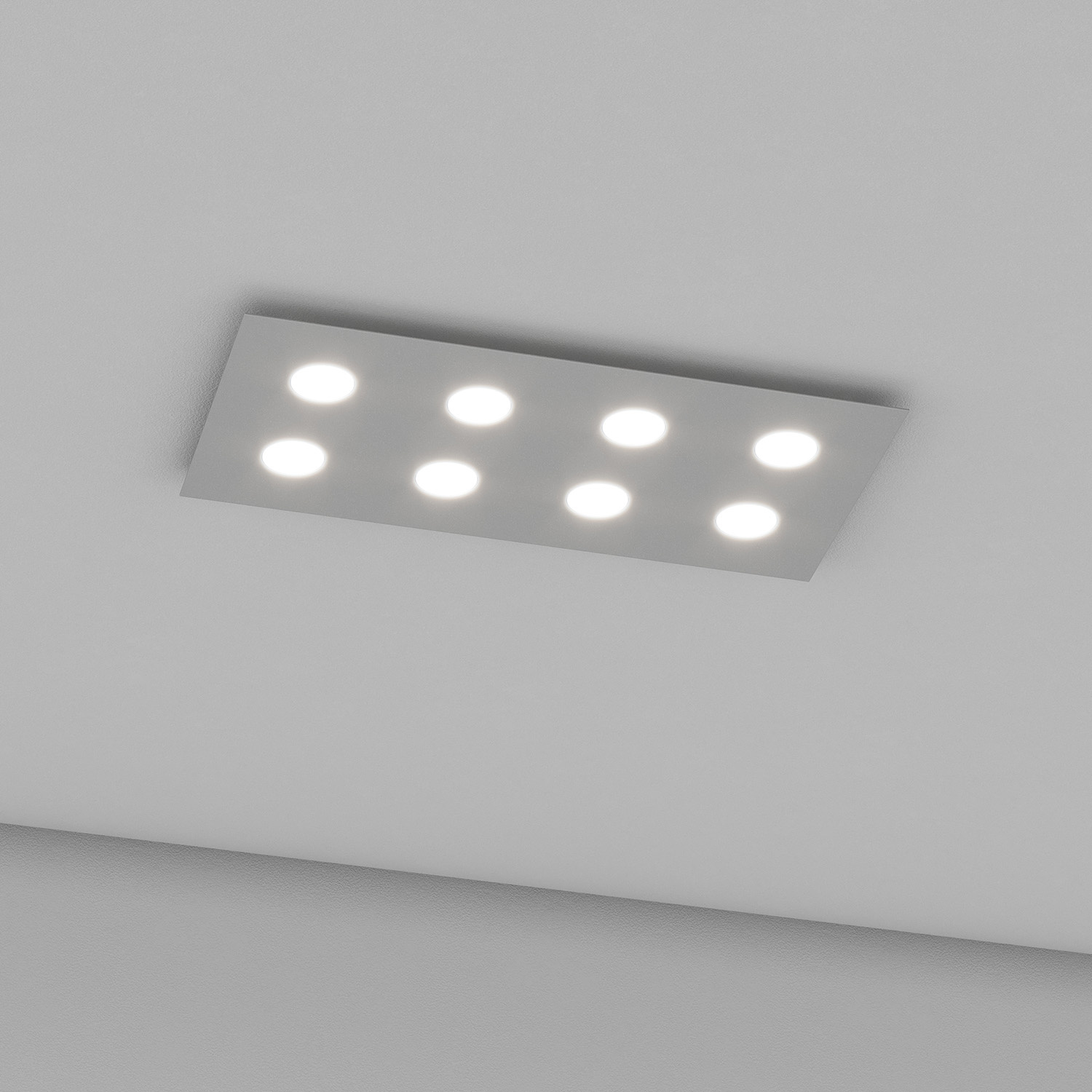 Plafoniera Moderna Area Metallo Grigio Metallo 8 Luci Gx53 1127_PL8R-GR