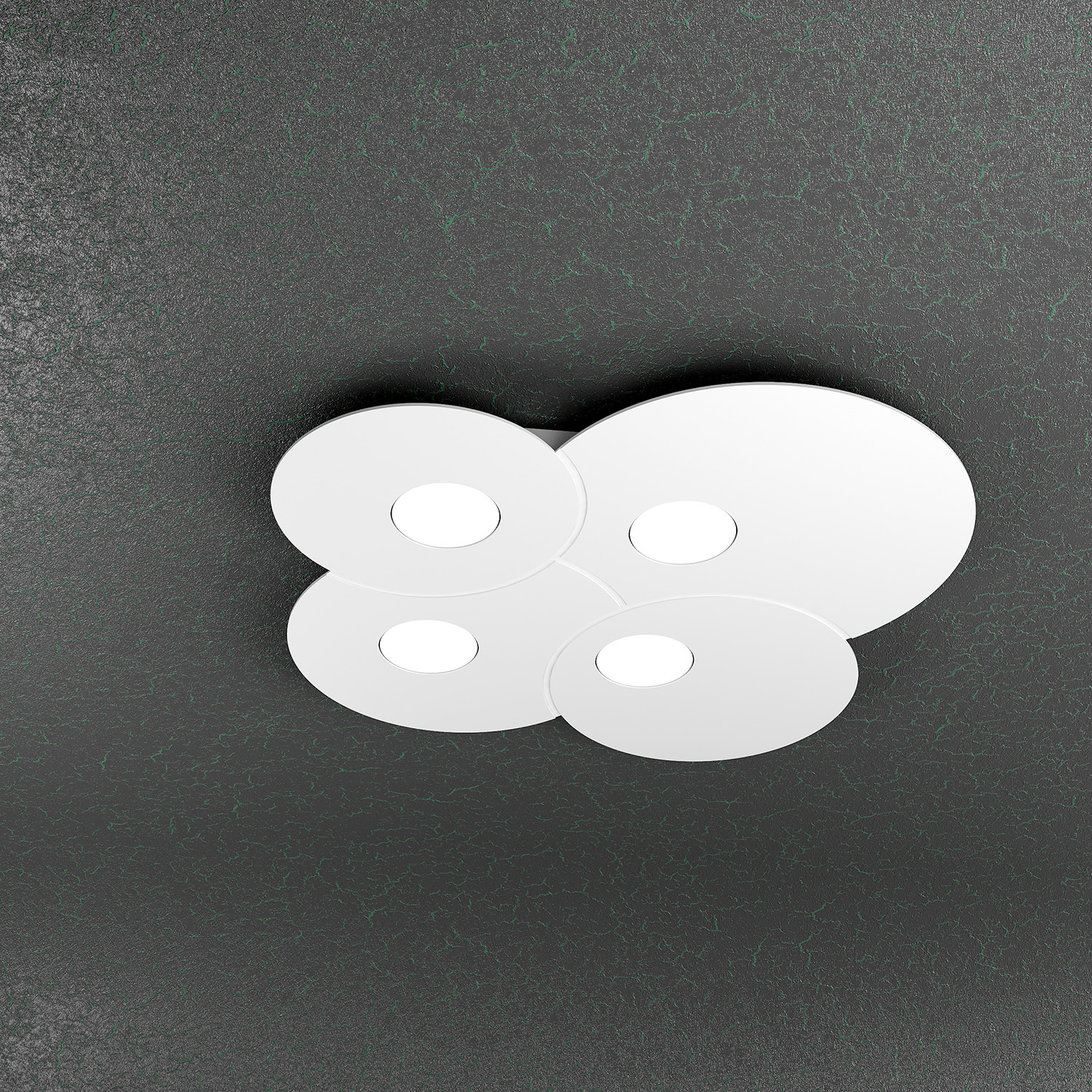 Plafoniera Moderna Cloud Metallo Bianco 4 Luci Gx53 1128_PL4-BI
