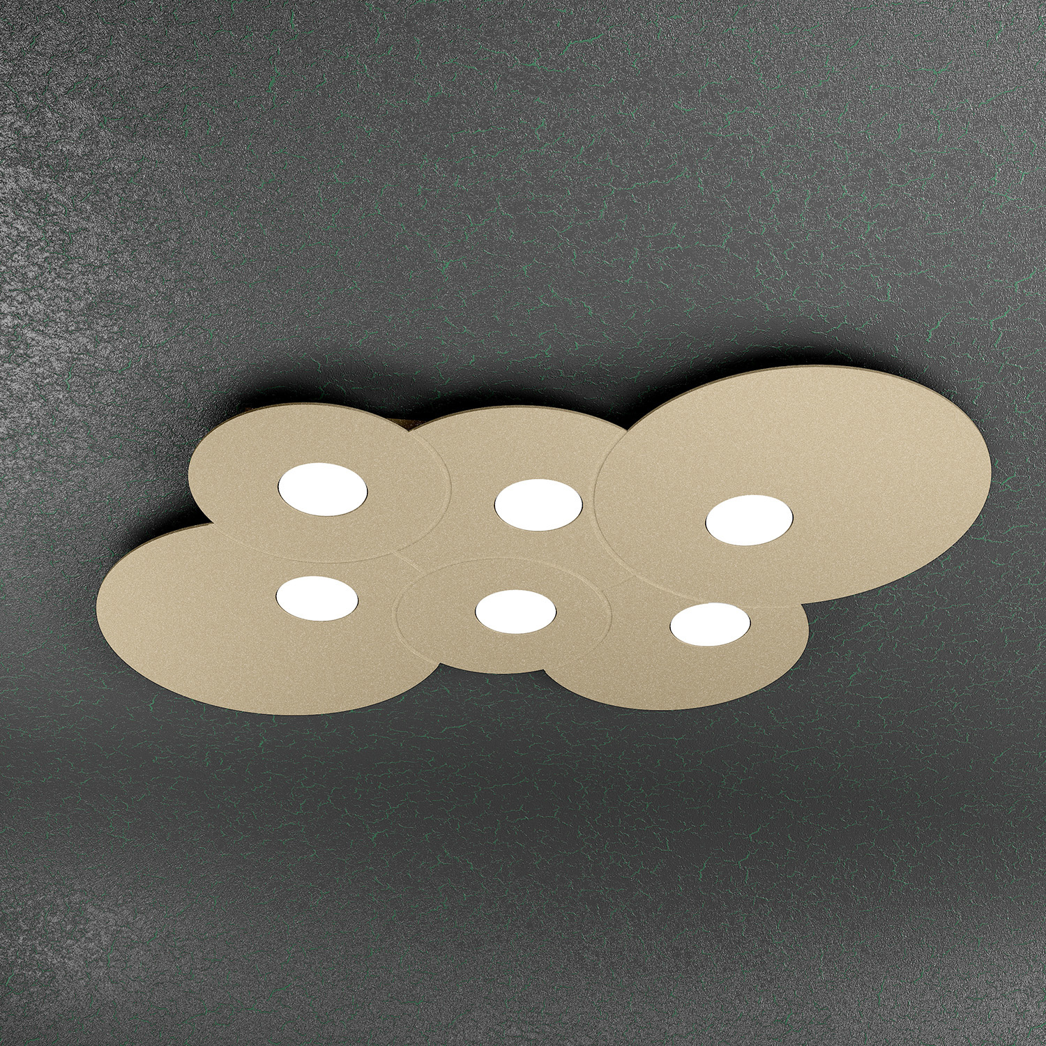 Plafoniera Moderna Cloud Metallo Sabbia 6 Luci Gx53 1128_PL6R-SA