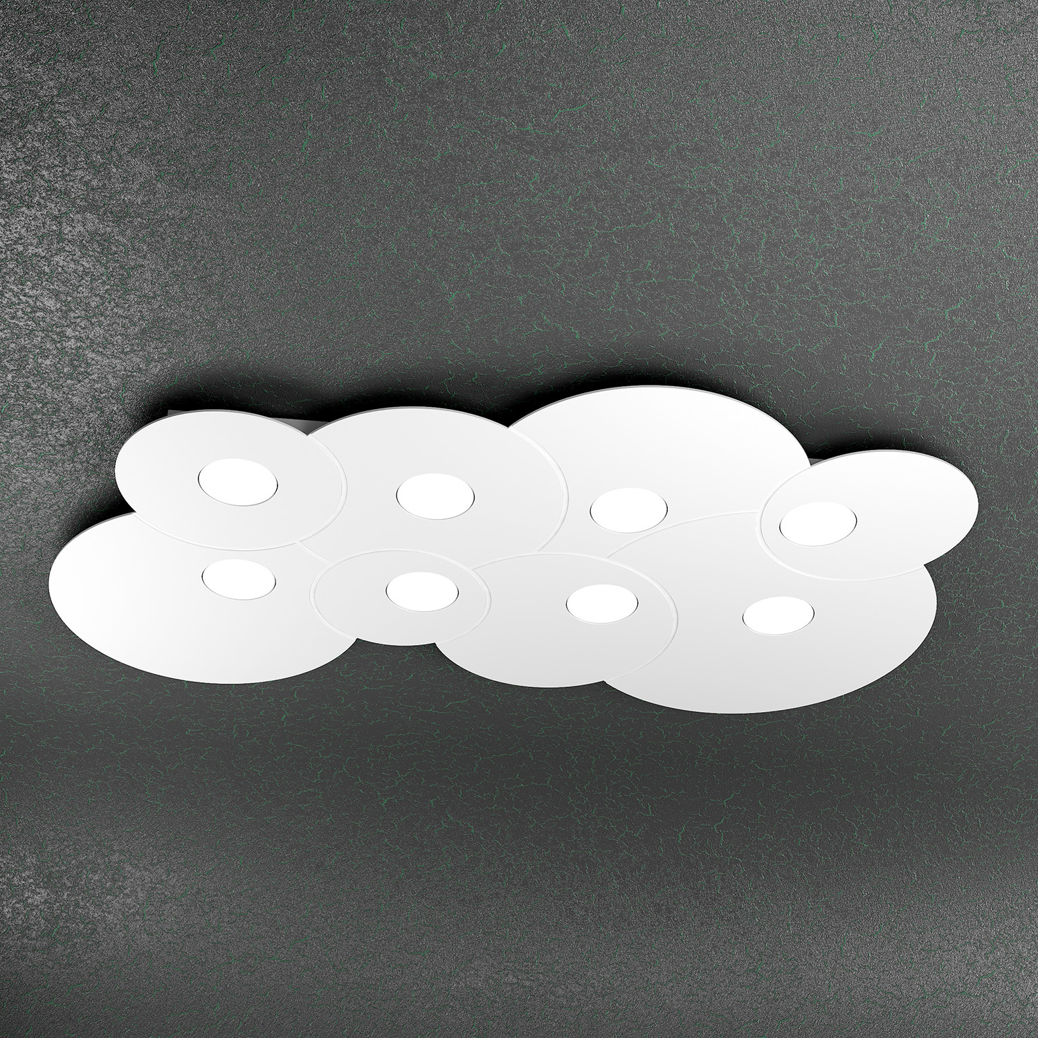 Plafoniera Moderna Cloud Metallo Bianco 8 Luci Gx53 1128_PL8R-BI