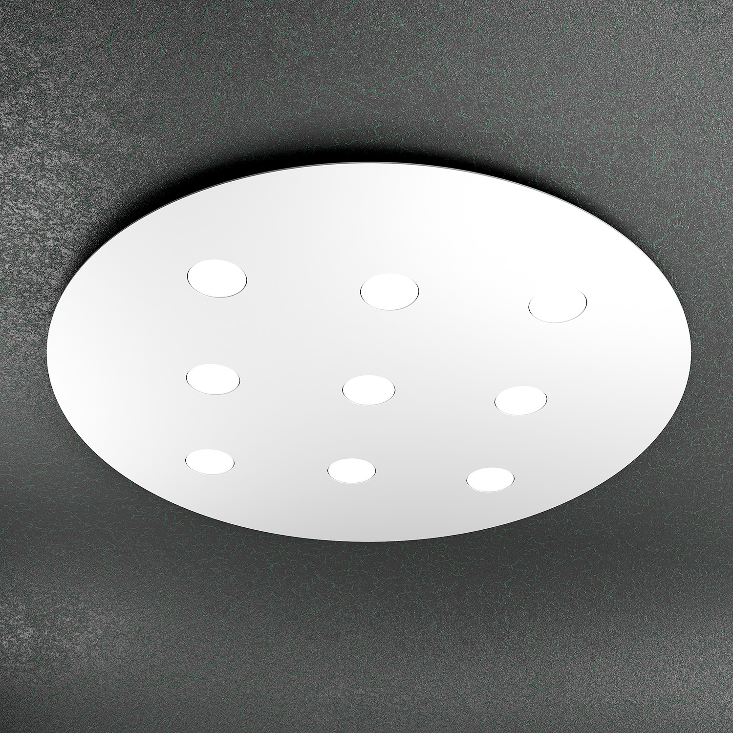 Plafoniera Moderna Tonda Cloud Metallo Bianco 9 Luci Gx53 1128_PL9T-BI