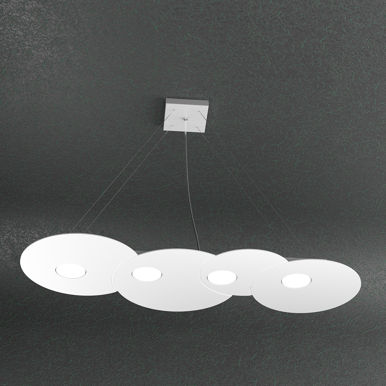 Sospensione Moderna Rettangolare Cloud Metallo Bianco 4 Luci Gx53 1128_S4R-BI