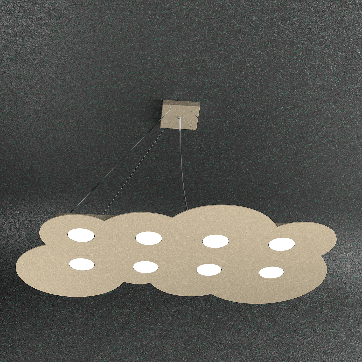 Sospensione Moderna Cloud Metallo Sabbia 8 Luci Gx53 1128_S8R-SA