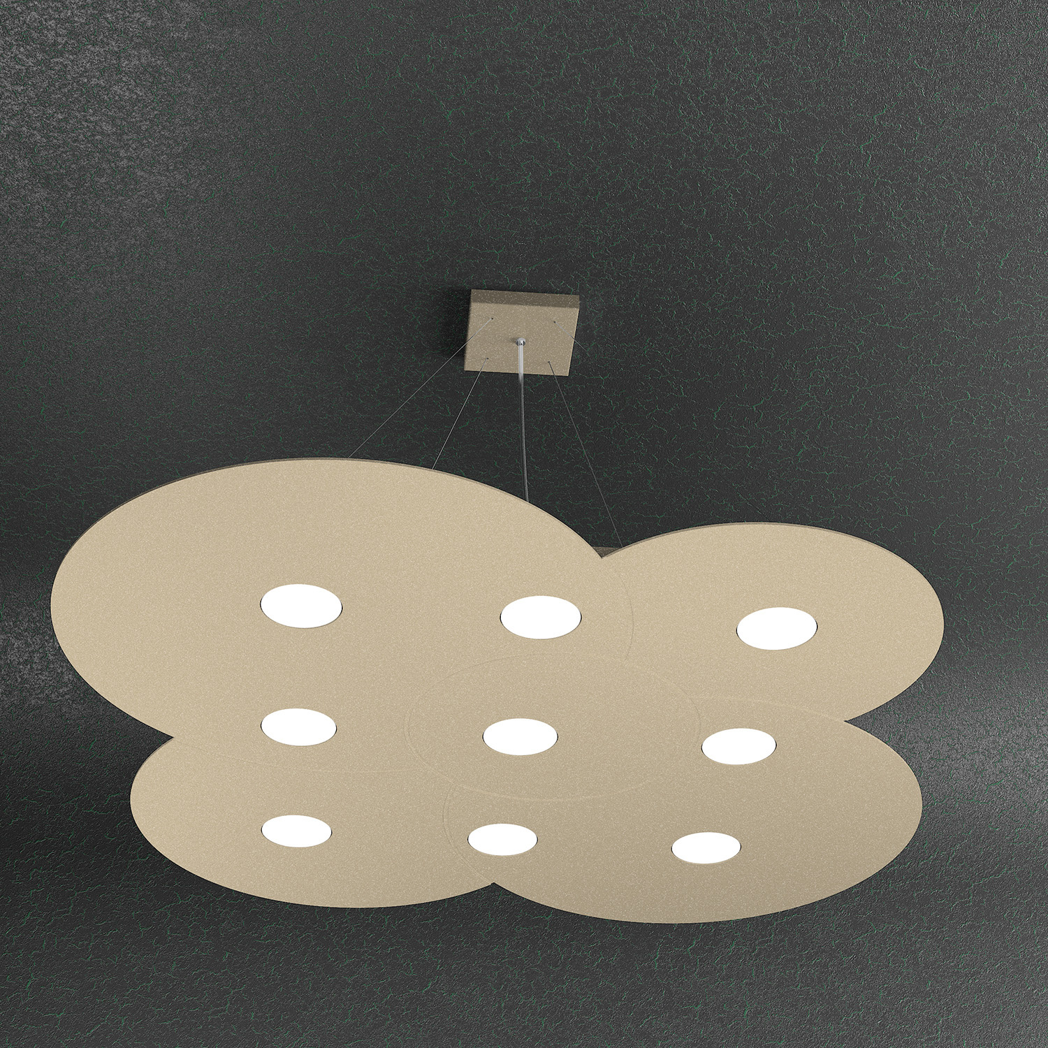 Sospensione Moderna Cloud Metallo Sabbia 9 Luci Gx53 1128_S9-SA