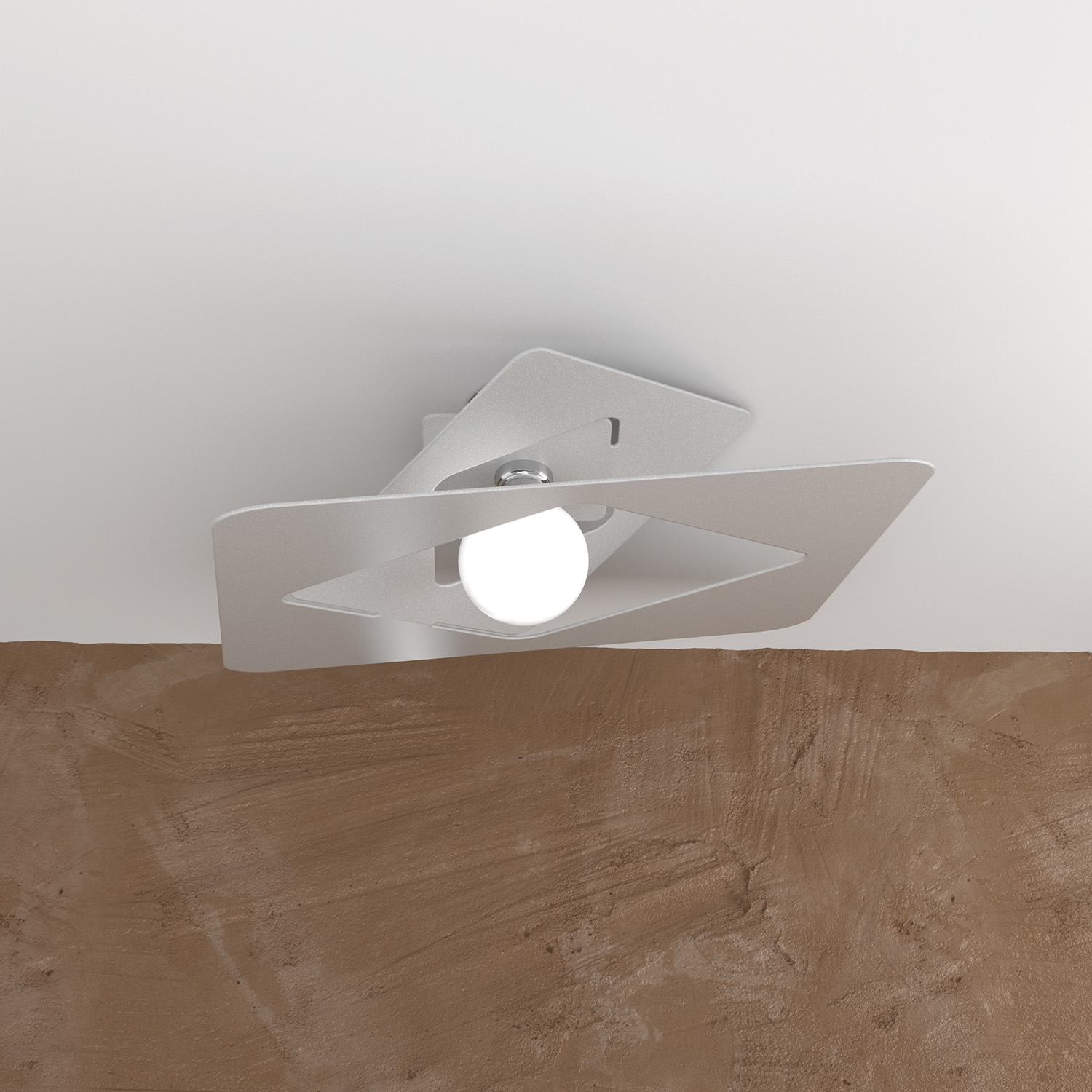 Plafoniera Industrial-Minimal Wacky Metallo Grigio 1 Luce E27