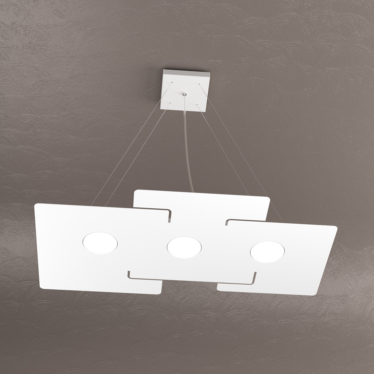 Sospensione Moderna Echo Metallo Bianco 3 Luci Gx53 1161_S3