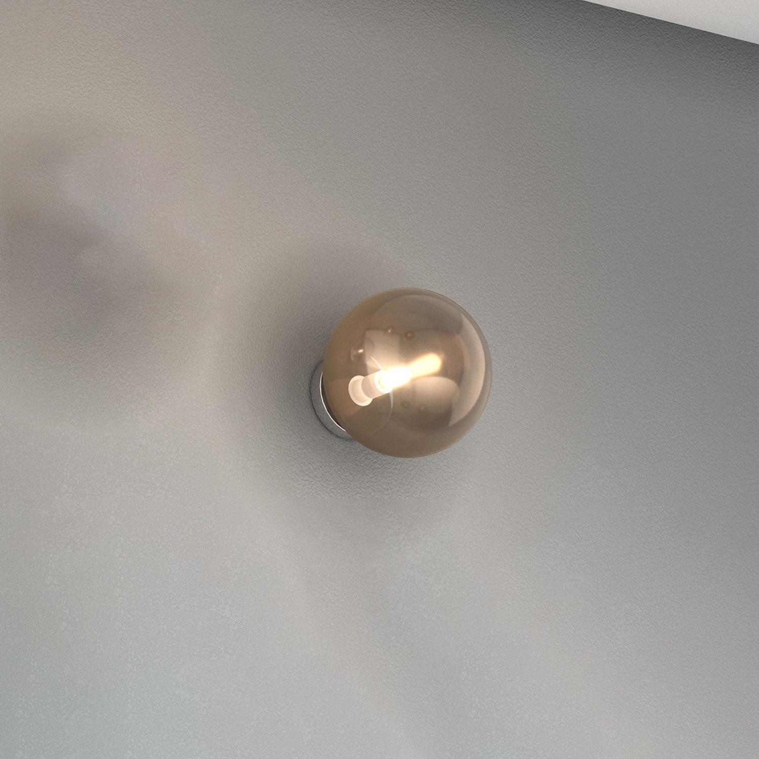 Applique Contemporanea Eclipse Metallo Cromo Vetro Bronzo 1 Luce G9 1184CR_A-BR
