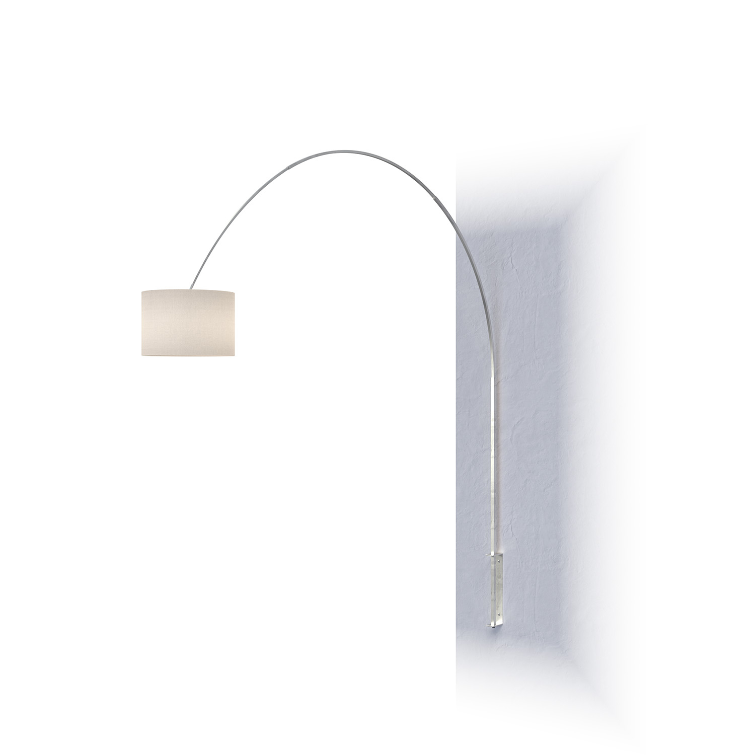 Piantana Contemporanea Turning Metallo Cromo Tessuto Bianco 1 Luce E27