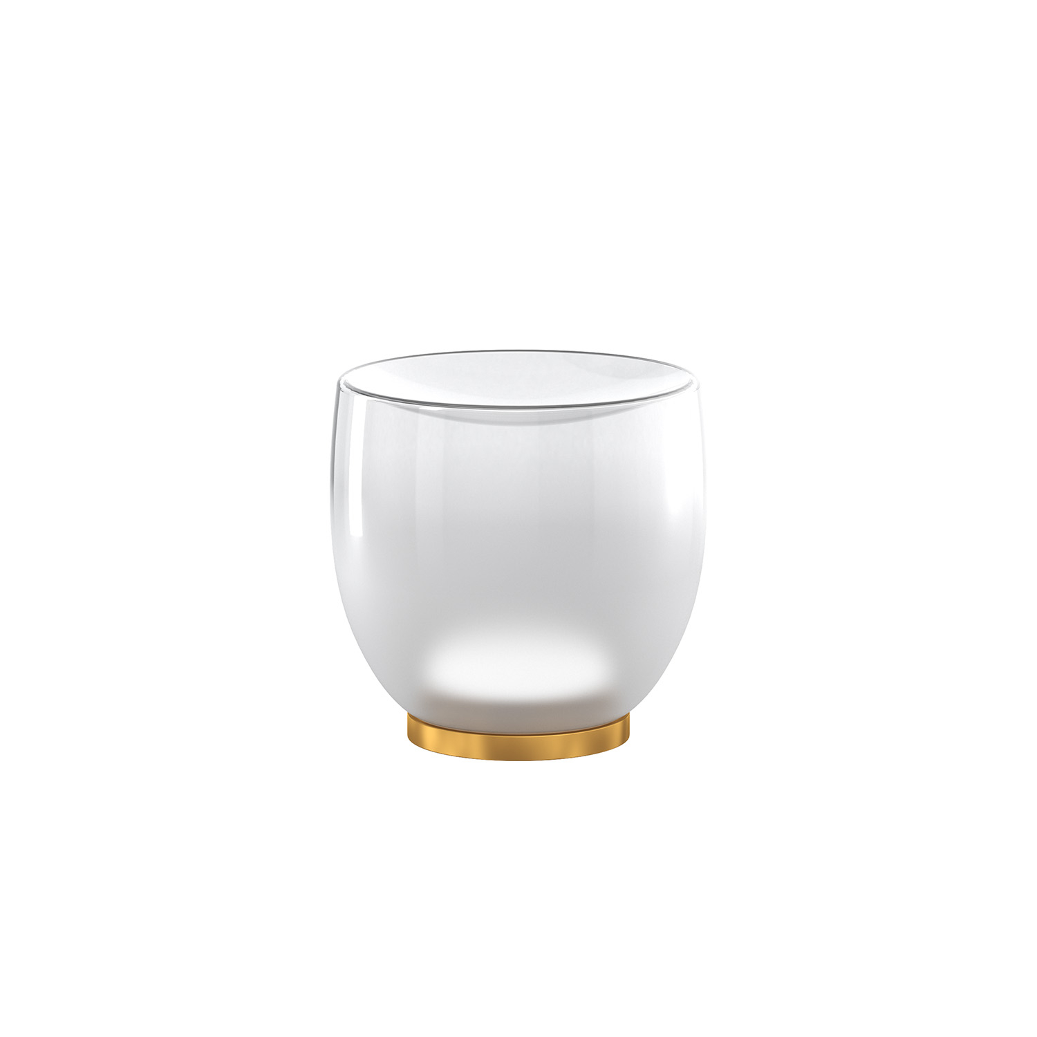 Abatjour Contemporaneo Drum Metallo Oro Vetro Bianco 1 Luce Led 12W Calda