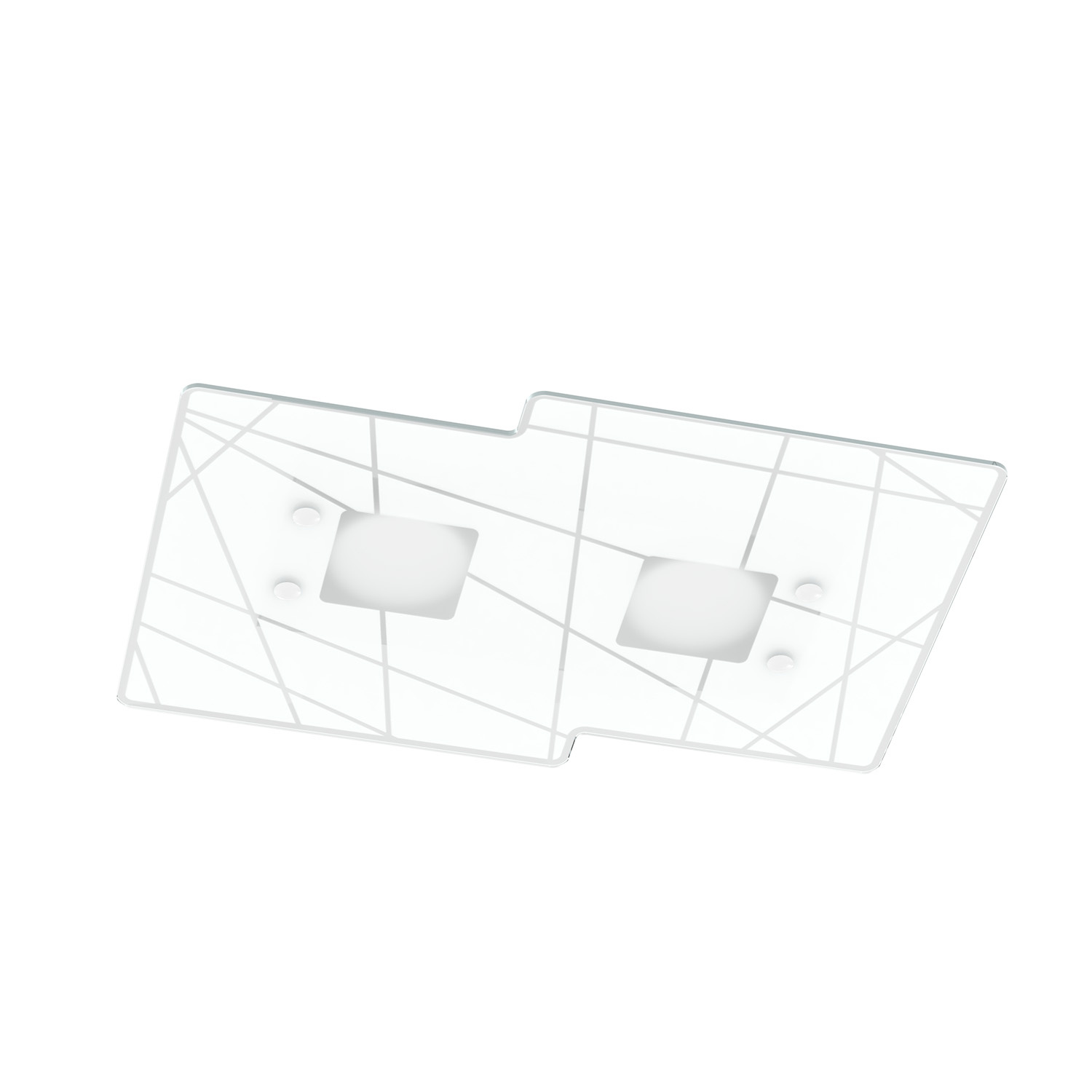 Plafoniera Contemporanea Focus Metallo Bianco Vetro 2 Luci Gx53 1199_2R