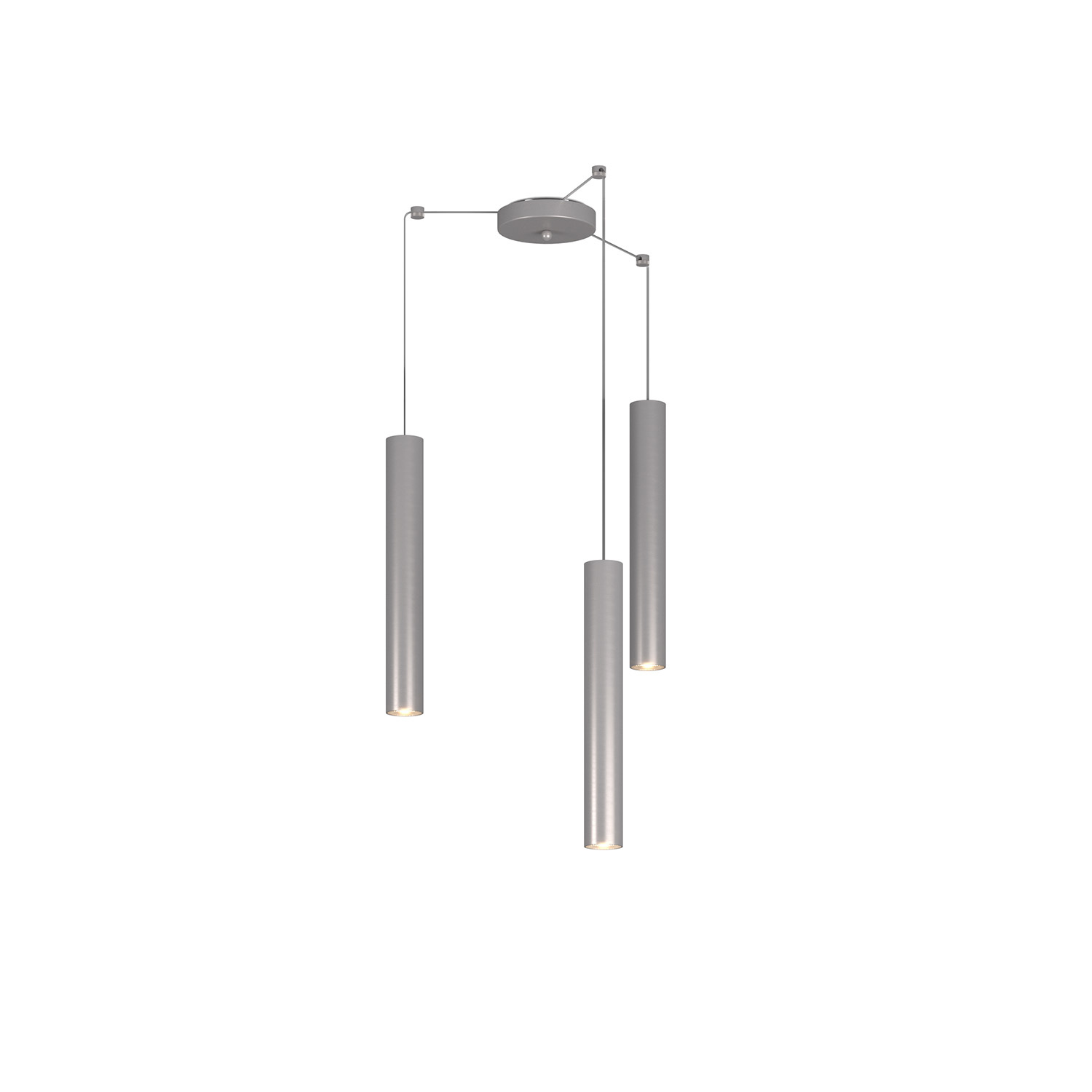 Lampadario Industrial-Minimal Xeana Metallo Grigio 3 Luci Gu10 1203AL_S3S-AL