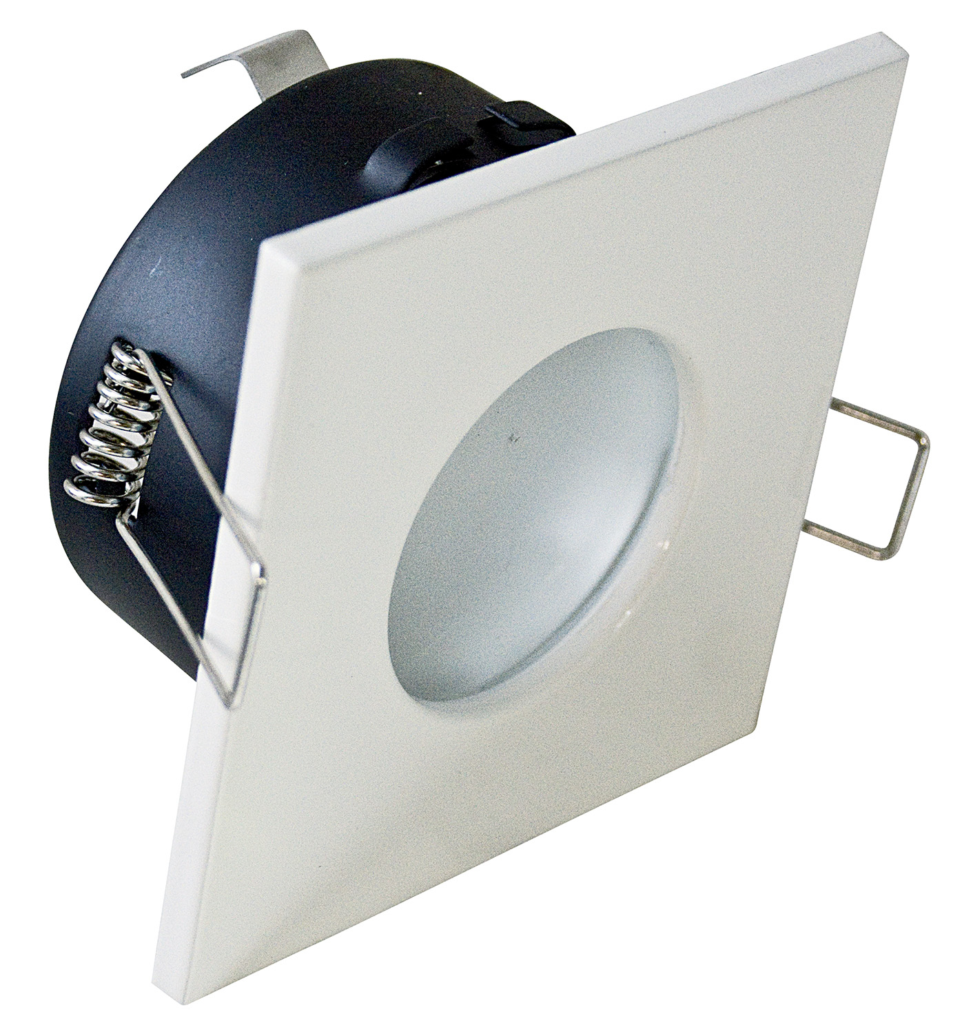 Faretto Incasso Bath Quadrato Alluminio Bianco 1 Luce Gu10