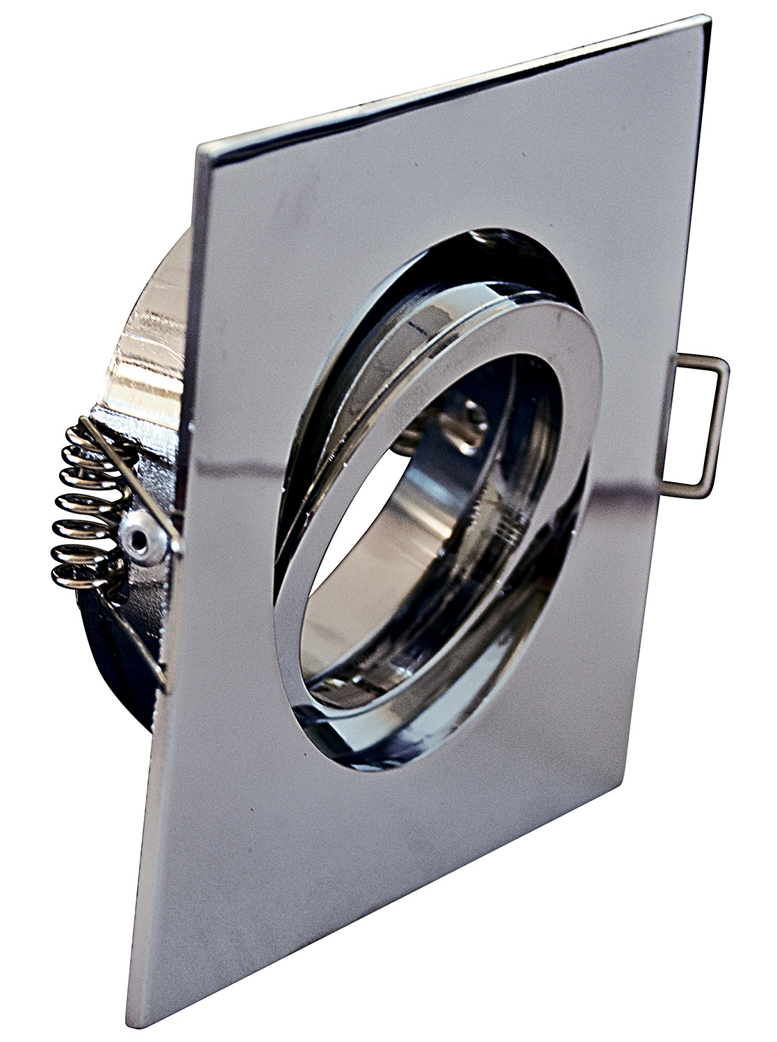 Faretto Incasso Oil Orientabile Quadrato Alluminio Cromo 1 Luce Gu10 9X9Cm