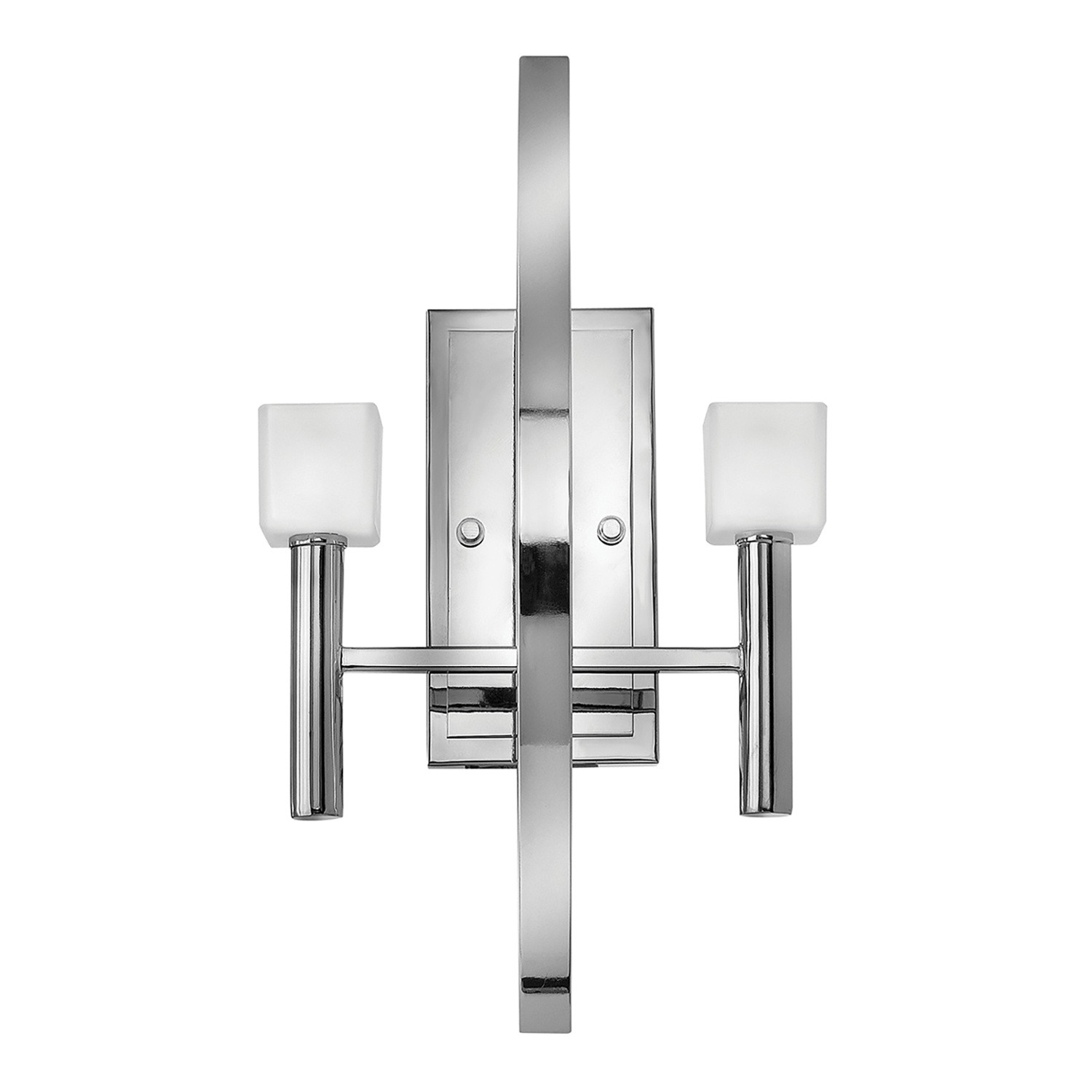 Image of Applique Industrial Nordico Mondo Acciaio Cromo Lucido Vetro 2 Luci G9 3 Led