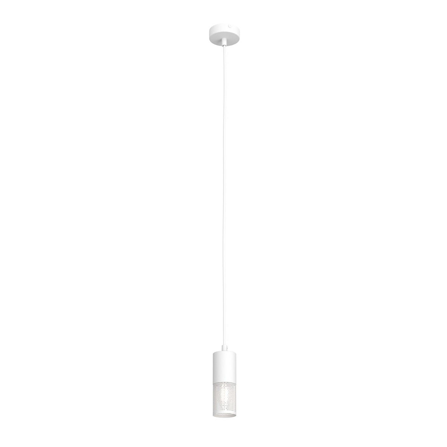 Sospensione Moderna 1 Luce Melt Cilindro Con Rete In Acciaio Bianco 1408/1