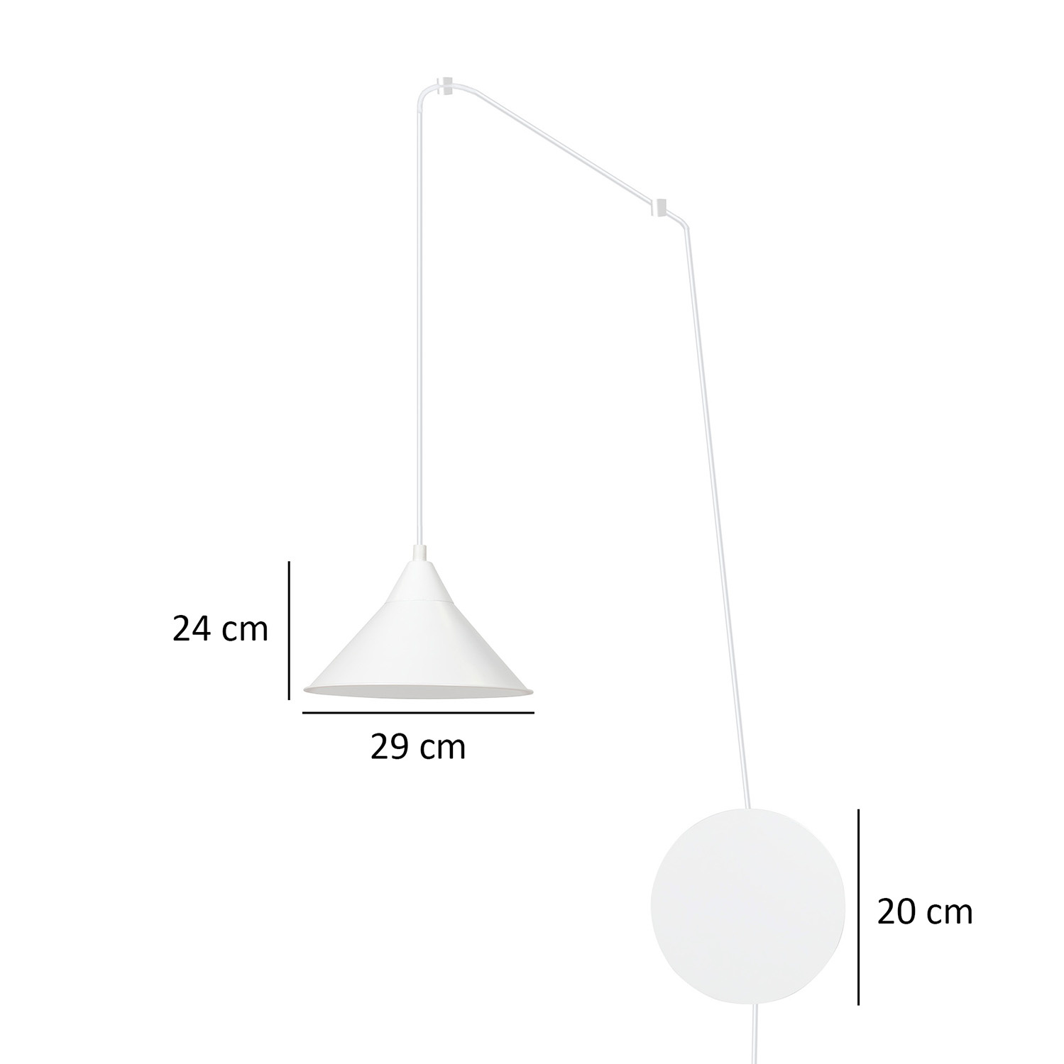 Sospensione Minimal 1 Luce Abramo In Acciao Bianco E Paralume A Cono 159/1