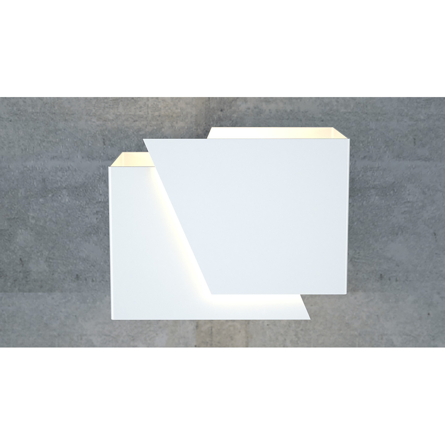 Applique Moderna 1 Luce Frost A Forma Geometrica In Acciaio Bianco 940/1