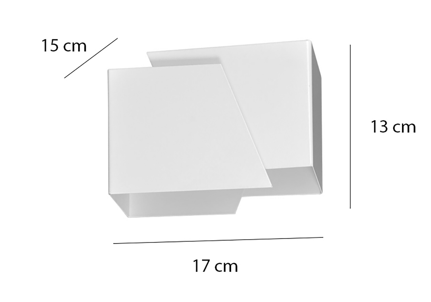 Applique Moderna 1 Luce Frost A Forma Geometrica In Acciaio Bianco 940/1