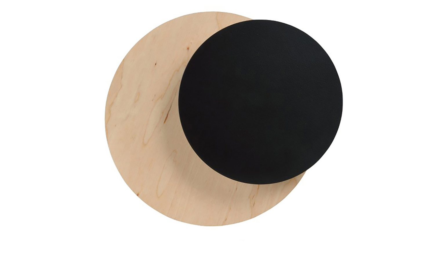 Applique 1 Luce A Disco Con Base In Legno Naturale E Acciaio Nero 971/2
