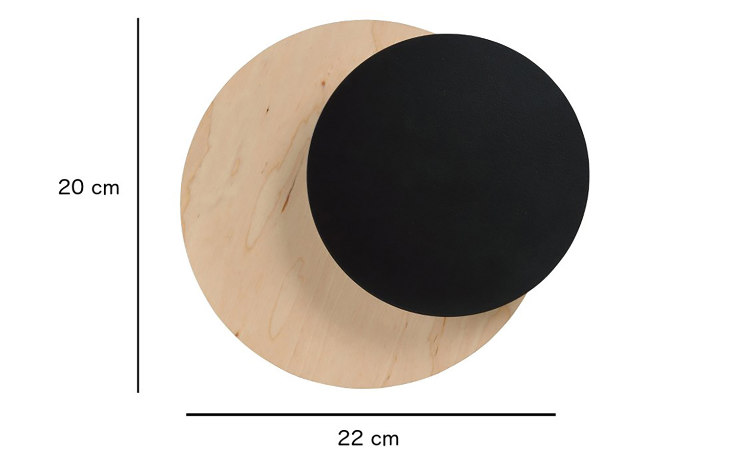 Applique 1 Luce A Disco Con Base In Legno Naturale E Acciaio Nero 971/2