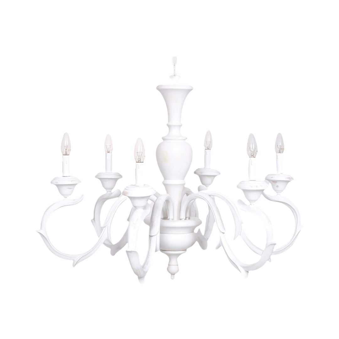 Lampadario In Legno Classico Bianco Sciupato 8 Luci Folaga | Lampadari e Sospensioni | Luce Art Shop Lampadario In Legno Classico Bianco Sciupato 8 Luci Folaga | LuceArt