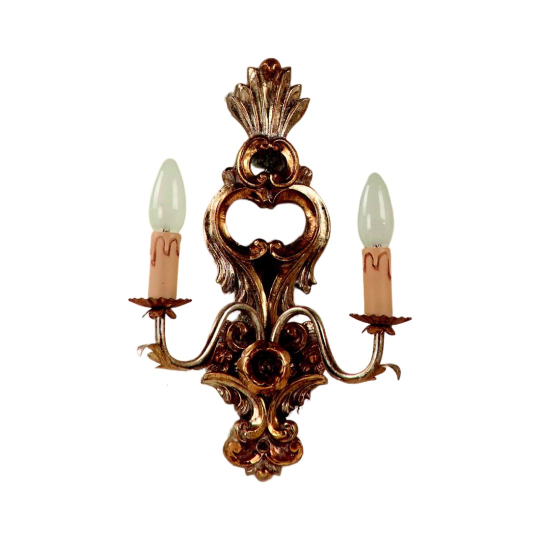 Applique In Legno Classico Argento Mecca 2 Luci Aquila | LuceArt