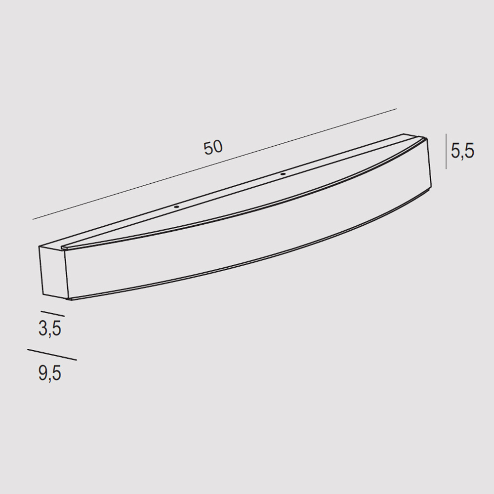 Applique Contemporanea Band Metallo Tortora Led 28W BAND-A50-TO
