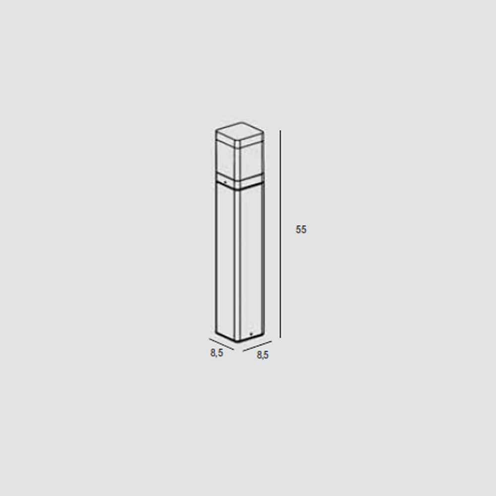 Paletto Moderno Esterno Frost Alluminio Grigio Perla 1 Luce E27 FROST-55-SG