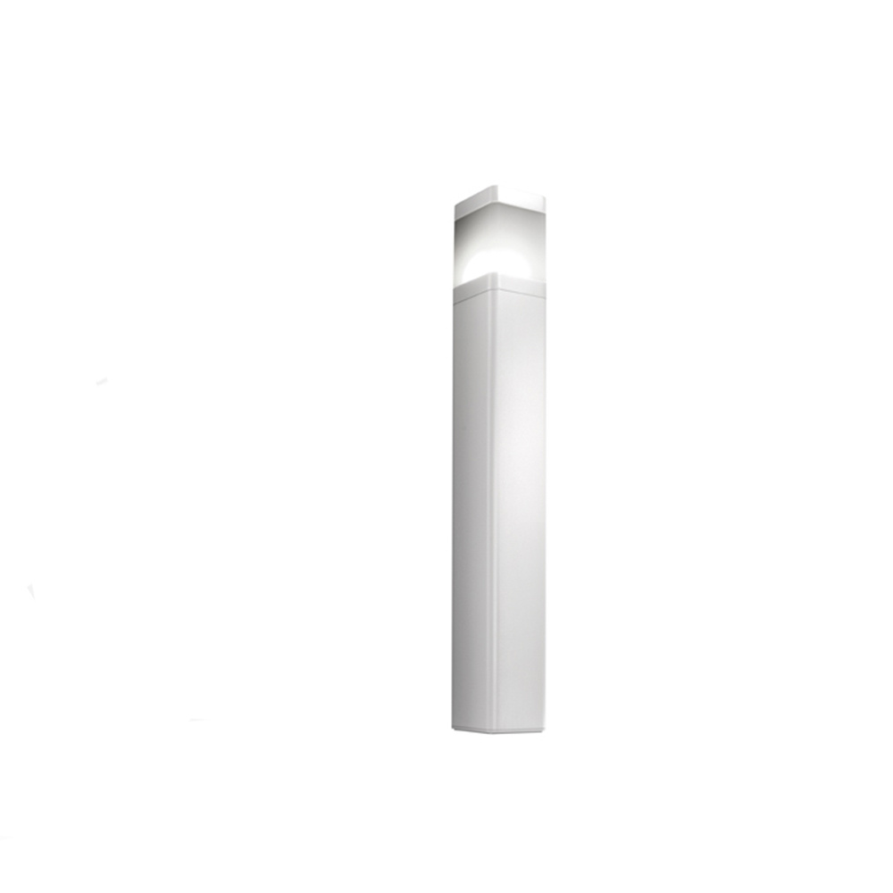 Paletto Moderno Esterno Frost Alluminio Bianco 1 Luce E27 FROST-55-WH