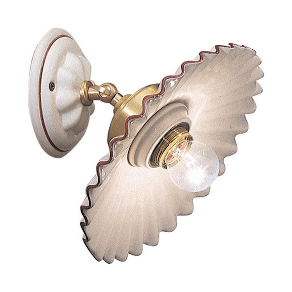 Image of Applique Classica Orientabile L&#39;Aquila Ottone E Ceramica Decorato 1 Luce E27