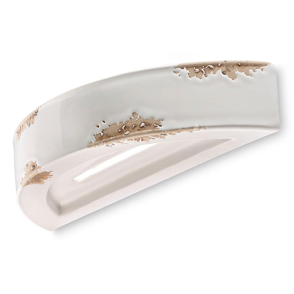 Applique Vintage Mezza Luna Ceramica Bianca 1 Luce R7S C603-VIB