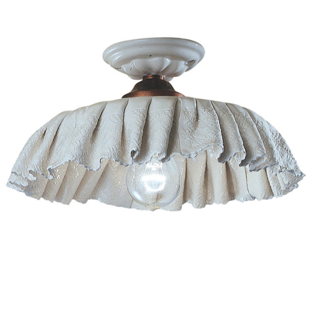 Plafoniera Classica Modena Metallo E Ceramica Nero Sfumato Rame 32Cm 1 Luce E27