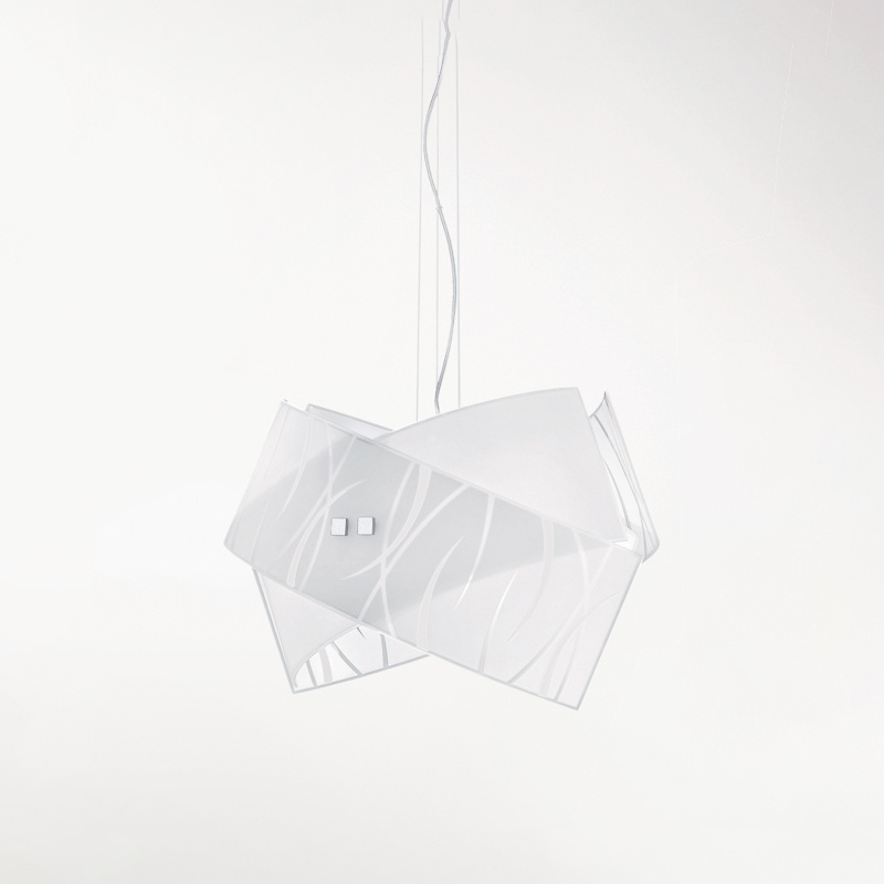 Lampadario Contemporaneo Agnese Metallo Finitura Cromo 2 Luci E27 39Cm AGNESE-S-M